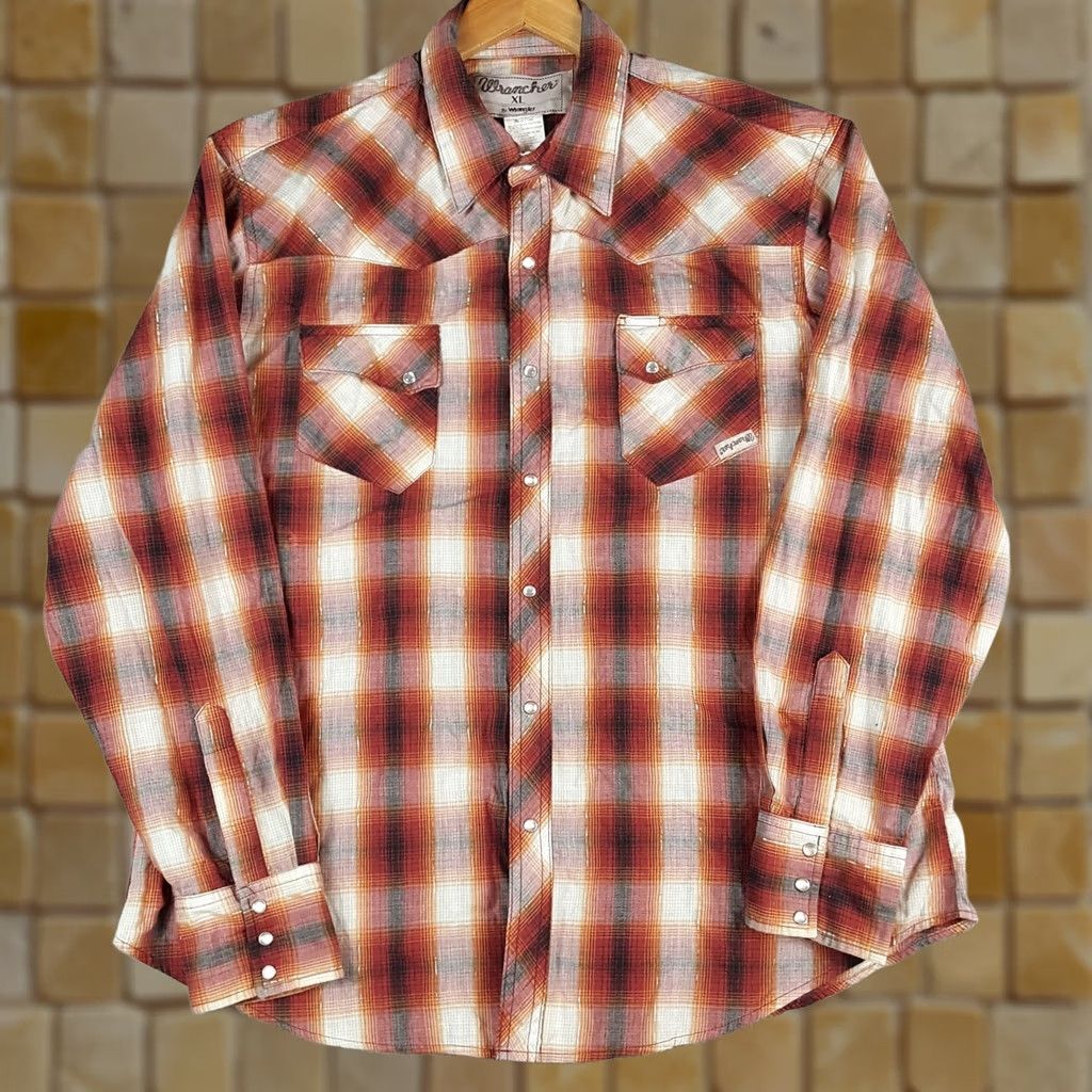 Wrangler VINTAGE Wrangler Shadow Plaid Western Peal Snap Men's XL Button Up Shirt Size US XL / EU 56 / 4 - 1 Thumbnail
