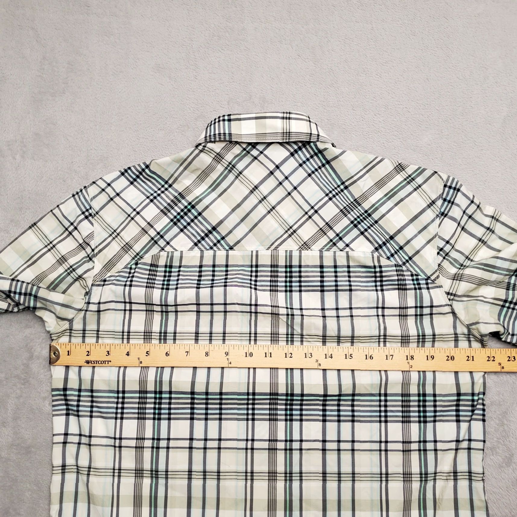 Vintage Simms Shirt Mens L Beige Plaid Nylon Spandex Vented Performance Breathable Moisture Wicking Pockets Casual Button-Up Size US L / EU 52-54 / 3 - 6 Thumbnail