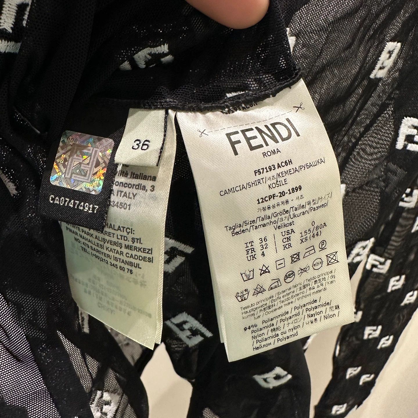 Fendi Fendi FF all over cutout bodysuit 36 nylon Size XS / US 0-2 / IT 36-38 - 4 Thumbnail