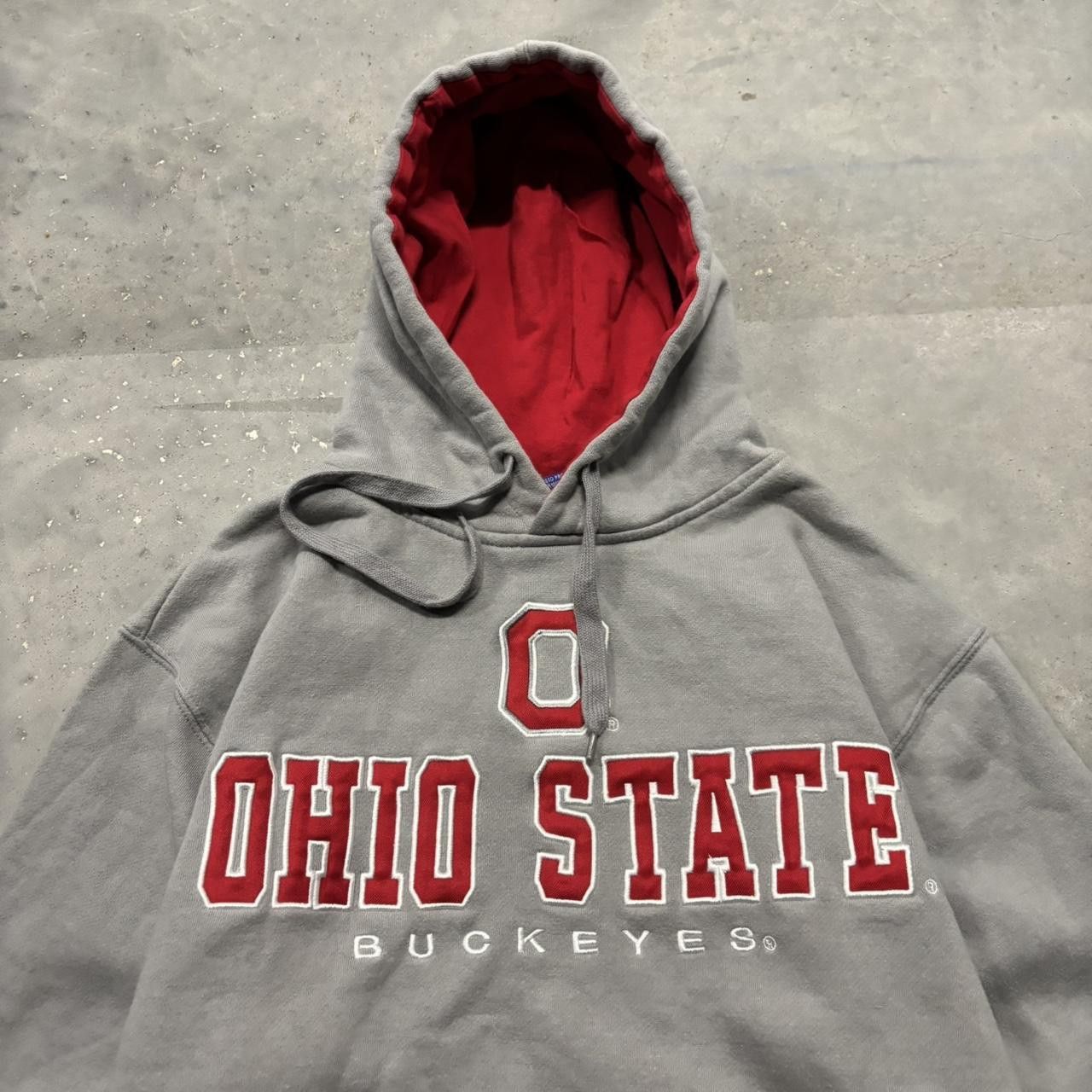 Japanese Brand × Vintage Crazy Vintage Y2K/2000s Grey Ohio State College Essential Hoodie! Size US S / EU 44-46 / 1 - 2 Thumbnail