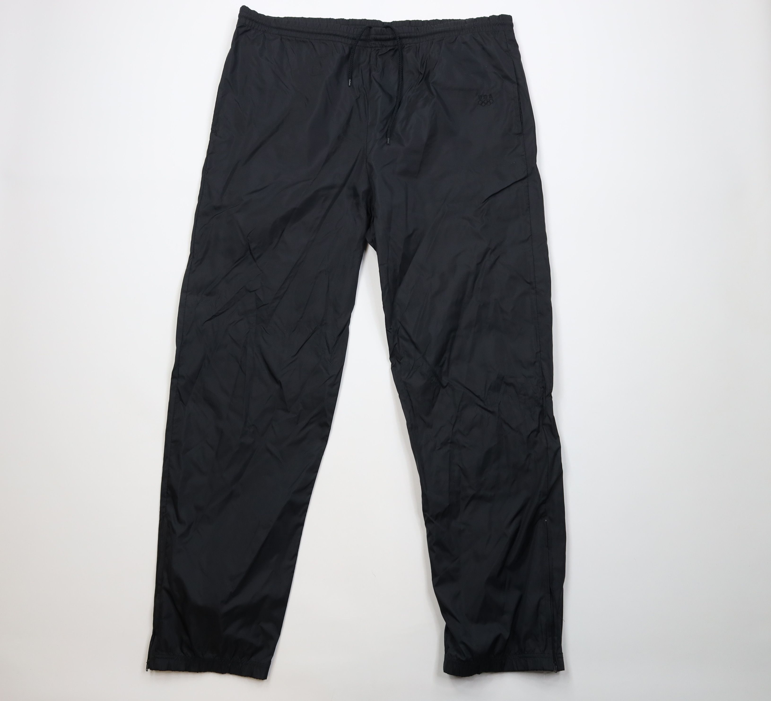 Vintage Vintage 90s USA Olympics Faded Windbreaker Pants Black Nylon Size US 36 / EU 52 - 1 Thumbnail