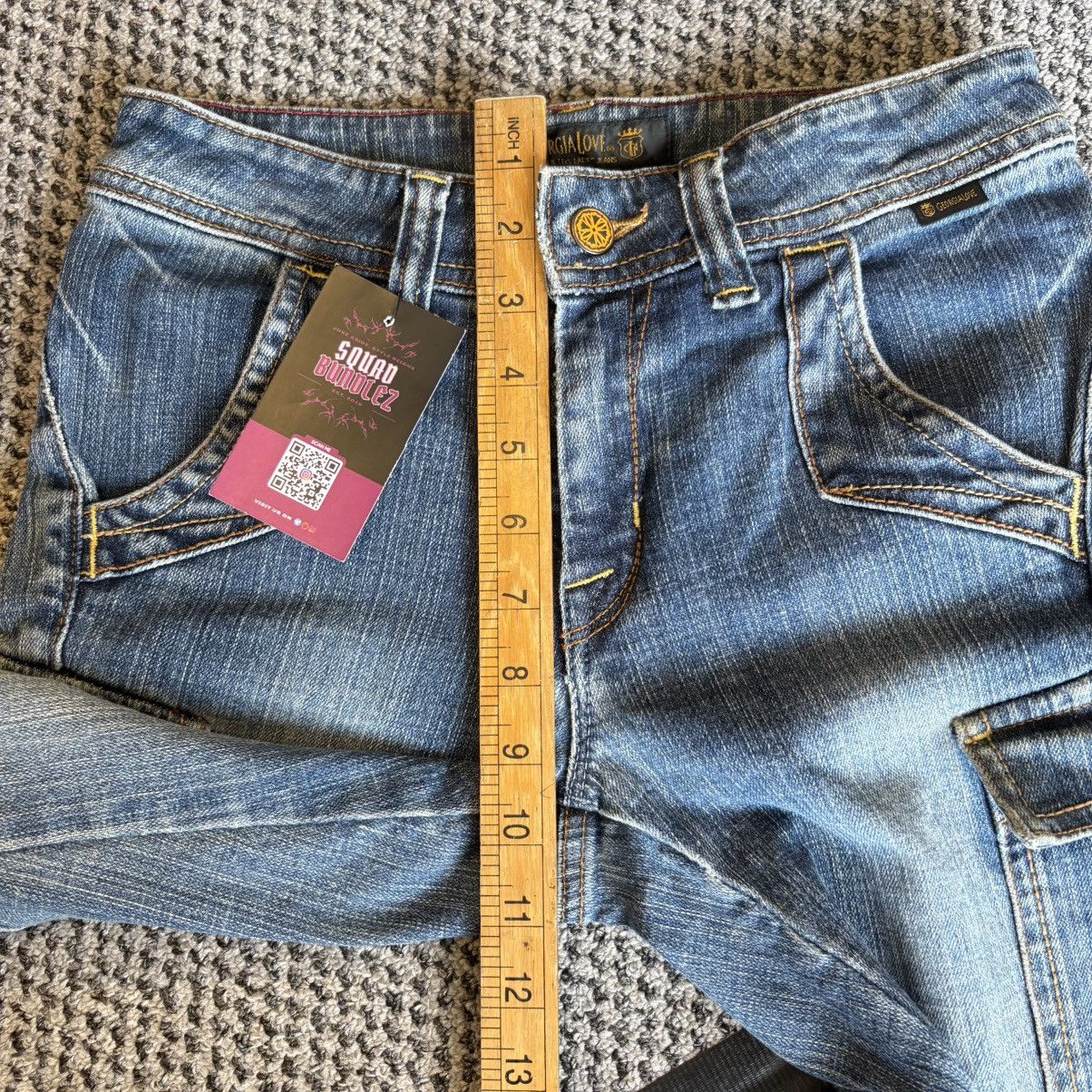 If Six Was Nine Flare Cargo Jeans Blue Denim Georgia Love Size 26’ Size 26" / US 2 / IT 38 - 18 Thumbnail