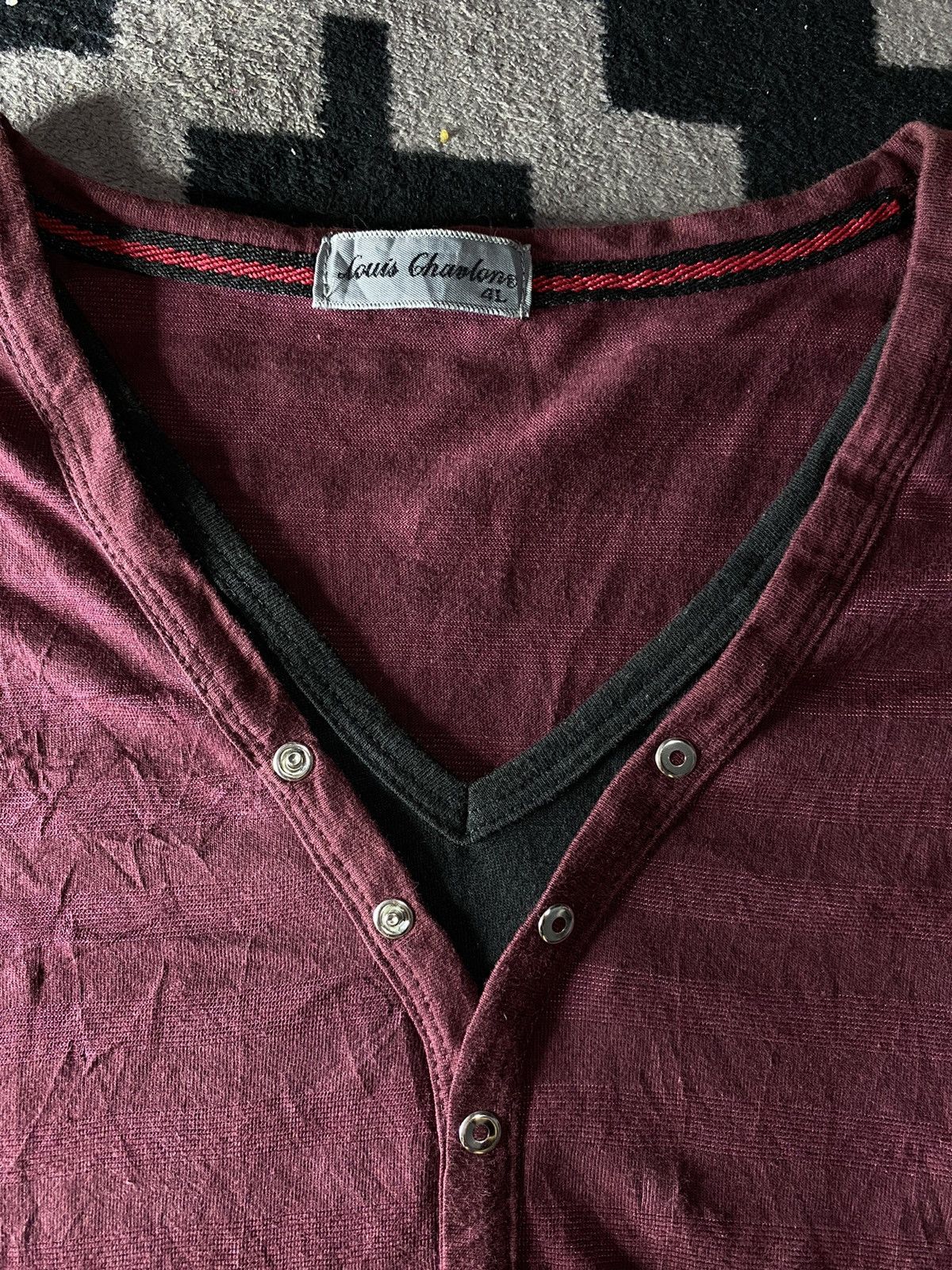 If Six Was Nine × Japanese Brand × Le Grande Bleu (L.G.B.) louis chavlon distressed striped double layer longsleeve Size US XL / EU 56 / 4 - 5 Thumbnail
