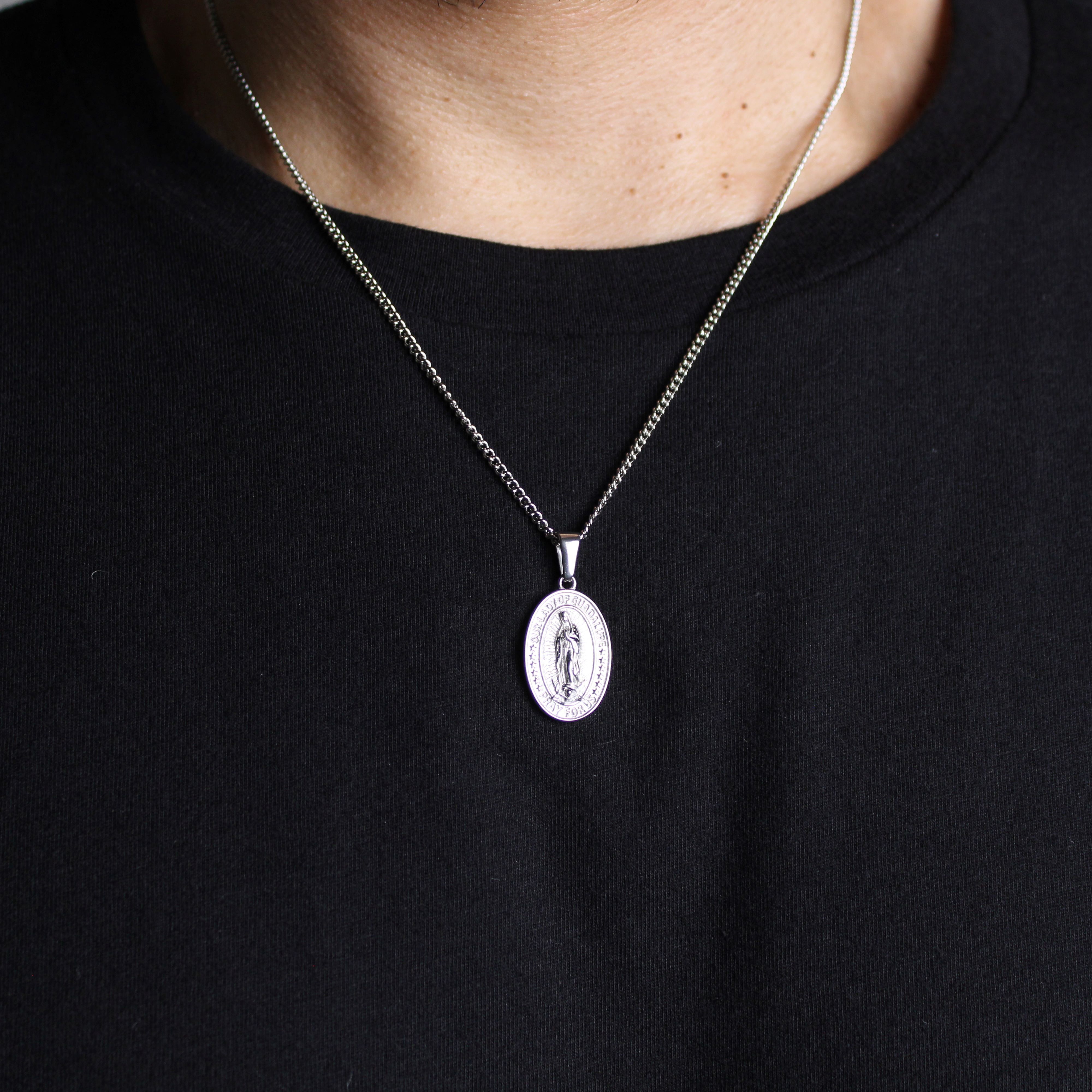 Jewelry Silver Lady of Guadalupe Pendant Chain Necklace Size ONE SIZE - 2 Thumbnail