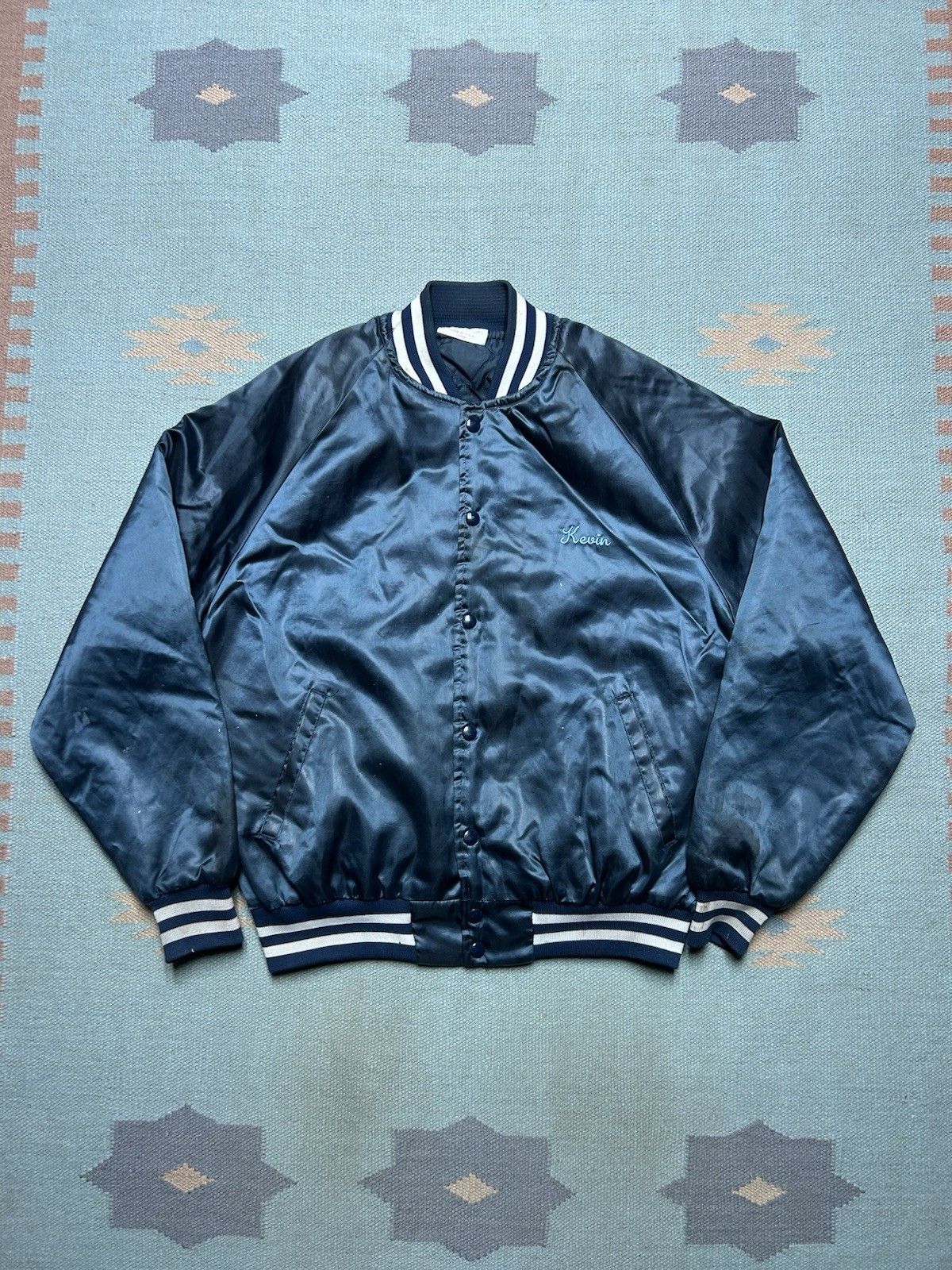 Vintage 80s satin bomber jacket hutch’s Kerrie out Montpelier ohio L Size US L / EU 52-54 / 3 - 6 Thumbnail