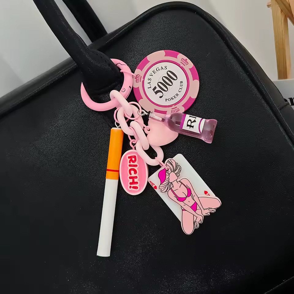 Other Streetwear Punk Pink Trendy Poker Keychain Pants Size ONE SIZE - 1 Thumbnail