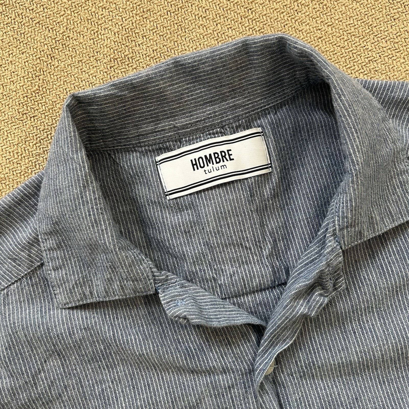 Other Hombre Tulum Chambray Striped Camp Collar Button Up Shirt Size US M / EU 48-50 / 2 - 2 Thumbnail
