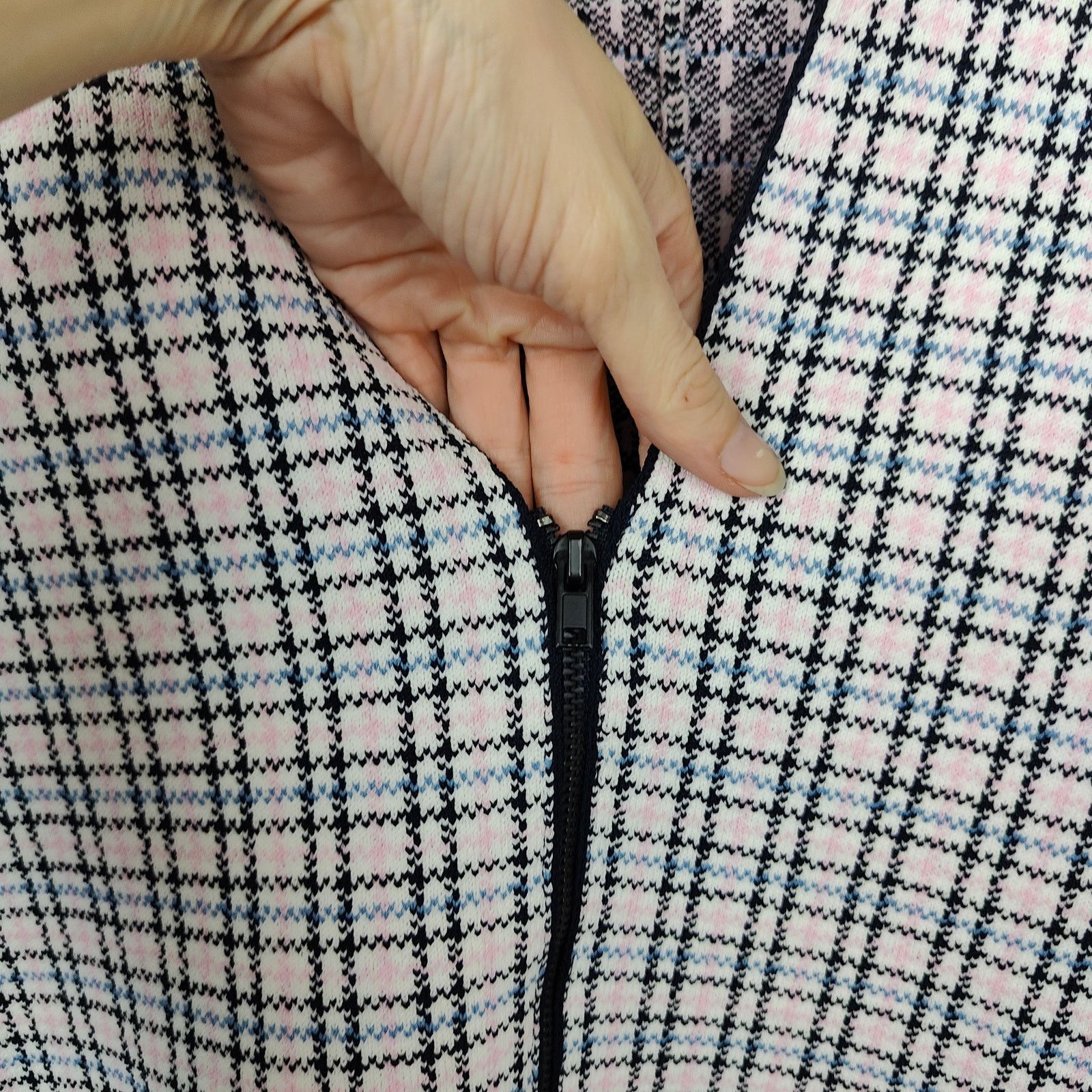 Other Scanlan Theodore Houndstooth Knit Blazer Womens Large Size L / US 10 / IT 46 - 3 Thumbnail