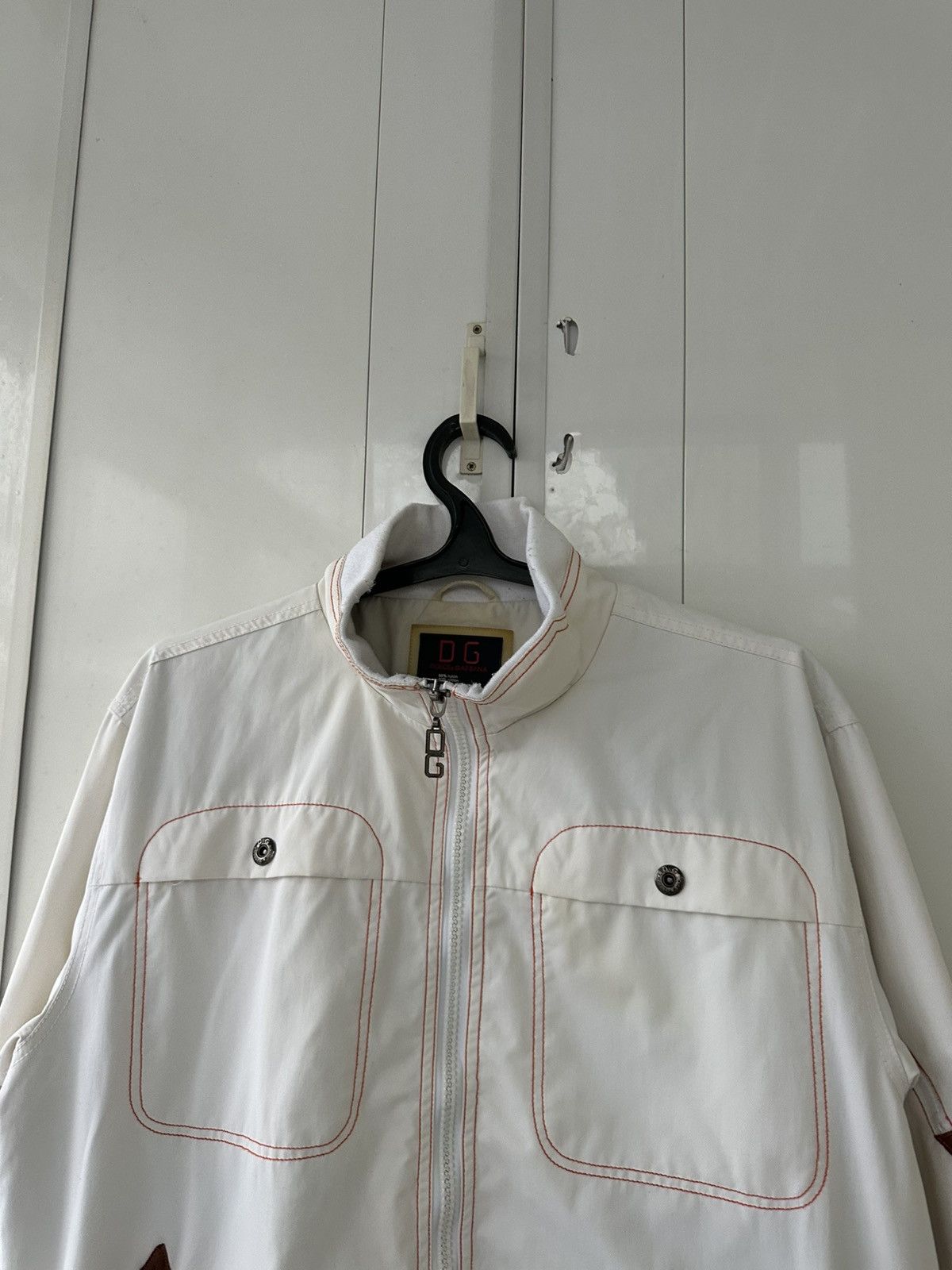 Dolce & Gabbana × Vintage Vintage Dolce Gabbana Nylon White Jacket Y2K Fit Size US L / EU 52-54 / 3 - 7 Thumbnail