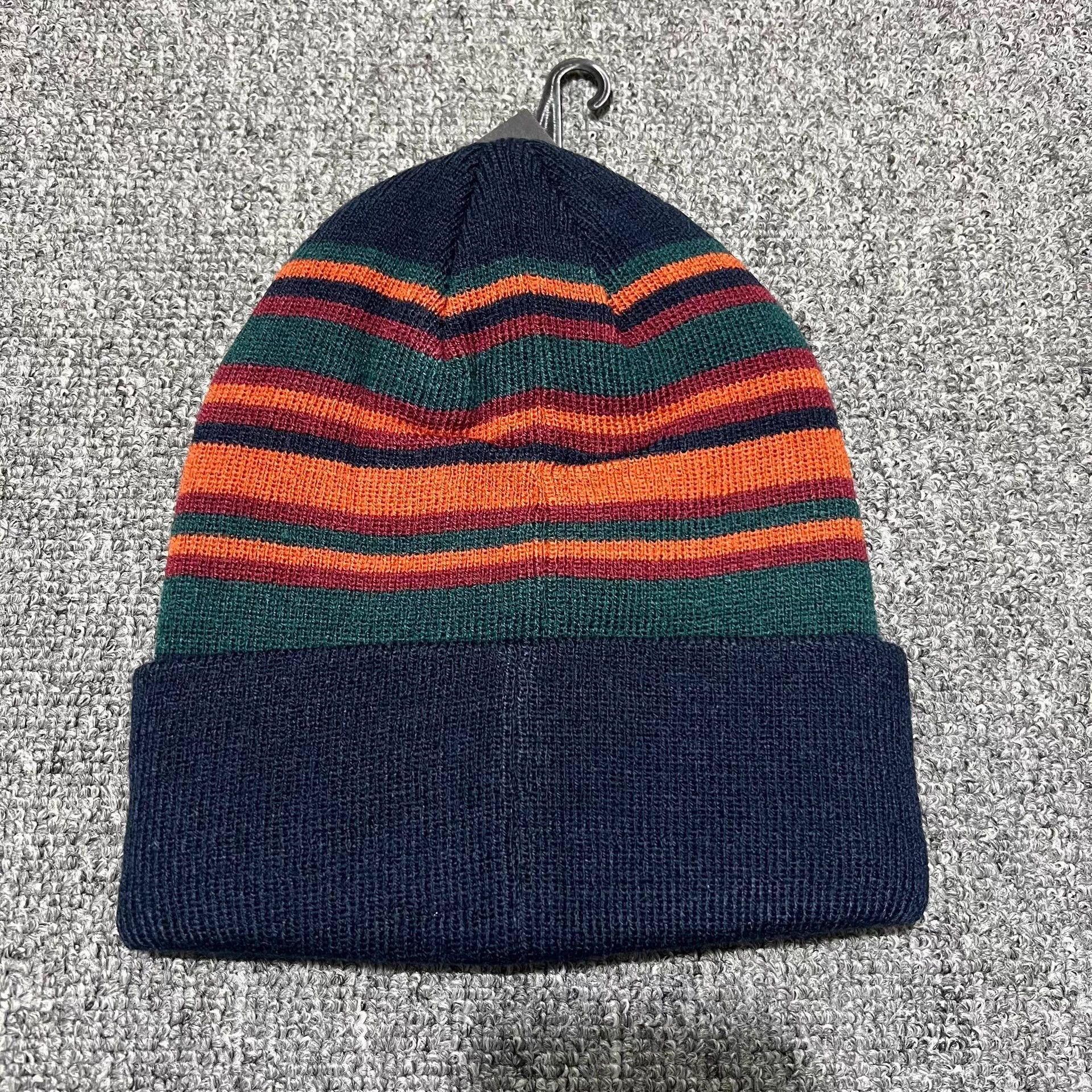 Stussy Stüssy Contrast Stripe Embroidered Logo Knit Beanie Q7 Size ONE SIZE - 7 Thumbnail