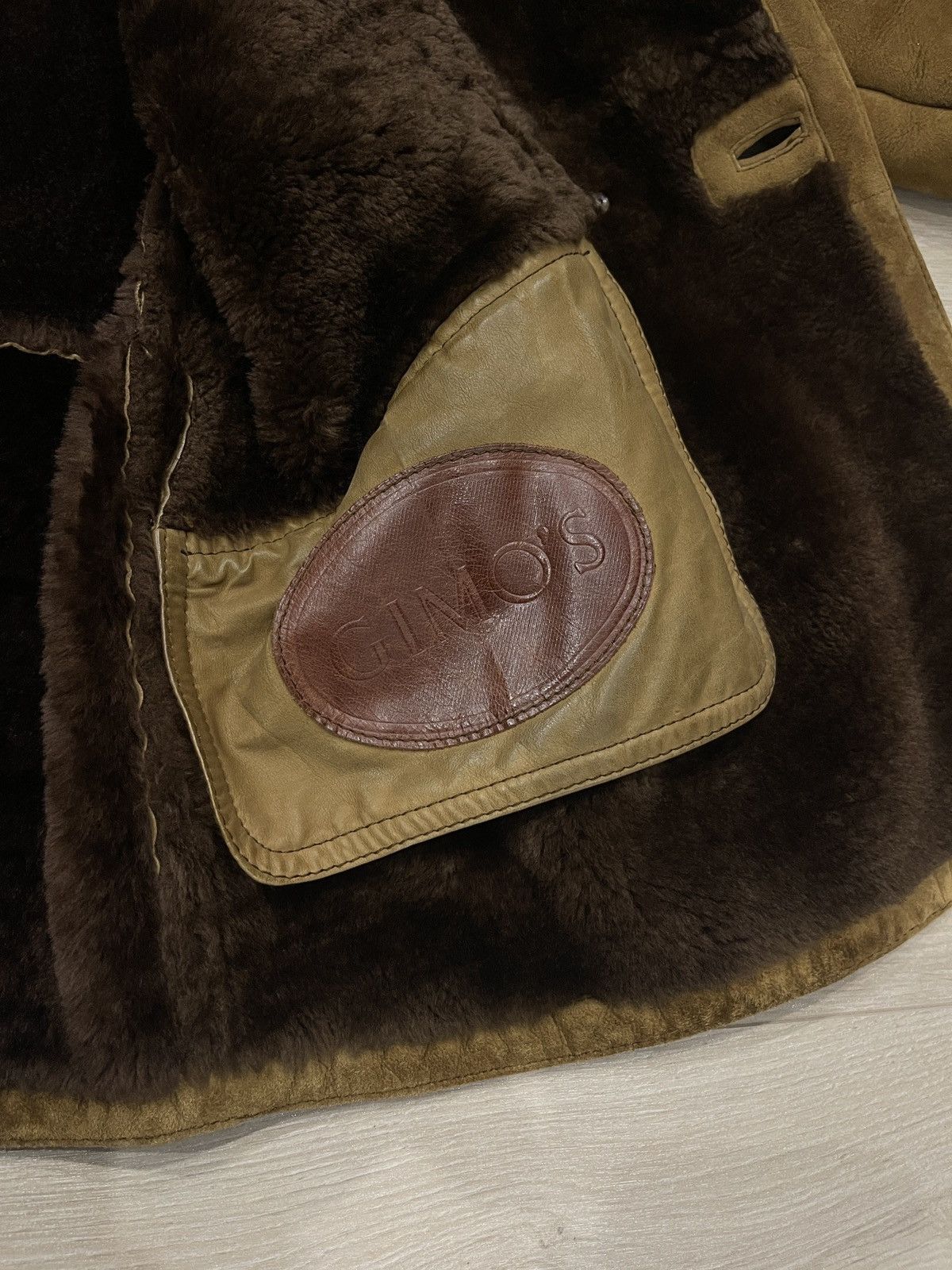 Gimo's Gimo’s Vintage 80s Shearling Coat Brown Suede Leather M/L Size US L / EU 52-54 / 3 - 10 Thumbnail