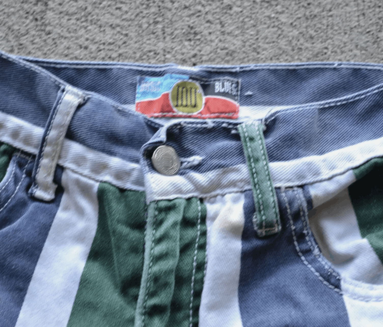 Vintage basic blues Iou shorts striped size 9 Size 32" / US 10 / IT 46 - 4 Thumbnail