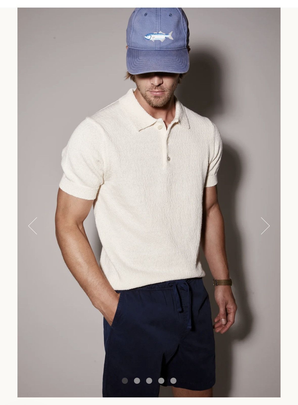 Velvet Velvet, SZ L Ecru Tiberius Knit Polo NWT Never Worn Size US L / EU 52-54 / 3 - 7 Thumbnail