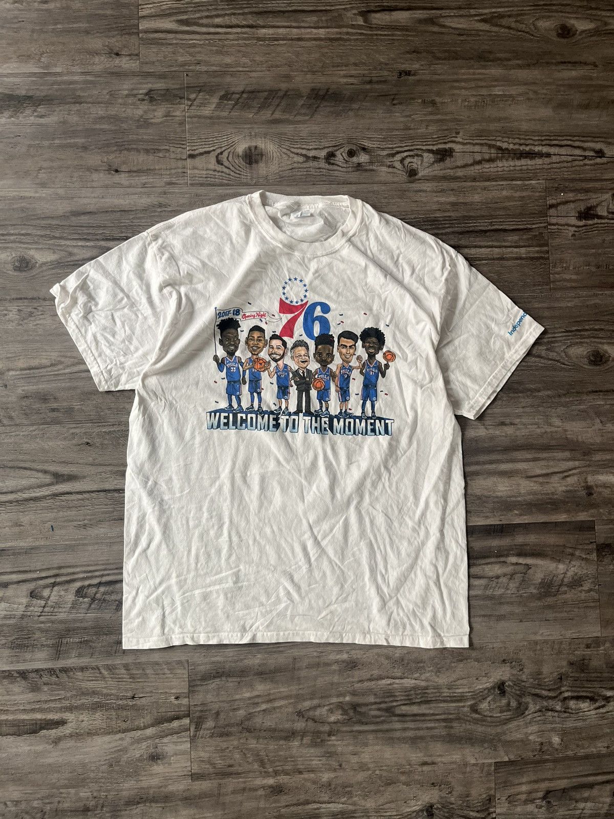 NBA × Vintage Vintage 90s y2k Philadelphia 76ers Tee Size US XL / EU 56 / 4 - 1 Thumbnail