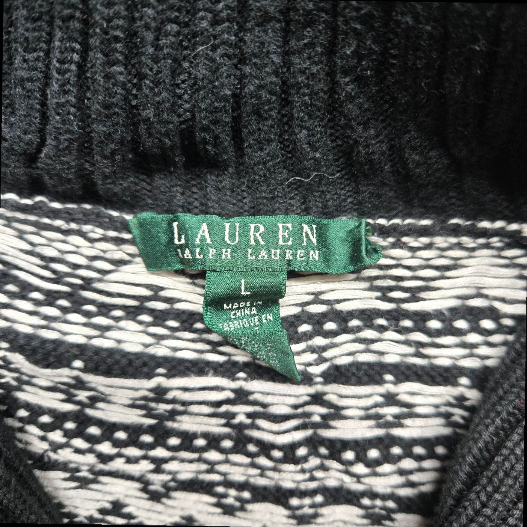 Ralph Lauren Ralph Lauren Classic Fit Heavy Knit Black Collared Pullover Sweater Women's Large Size L / US 10 / IT 46 - 3 Thumbnail