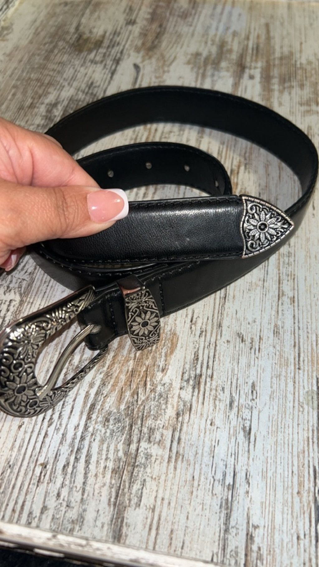 The Unbranded Brand Women's Unbranded Black Silver Western Style Belt One Size Size ONE SIZE - 1 Thumbnail