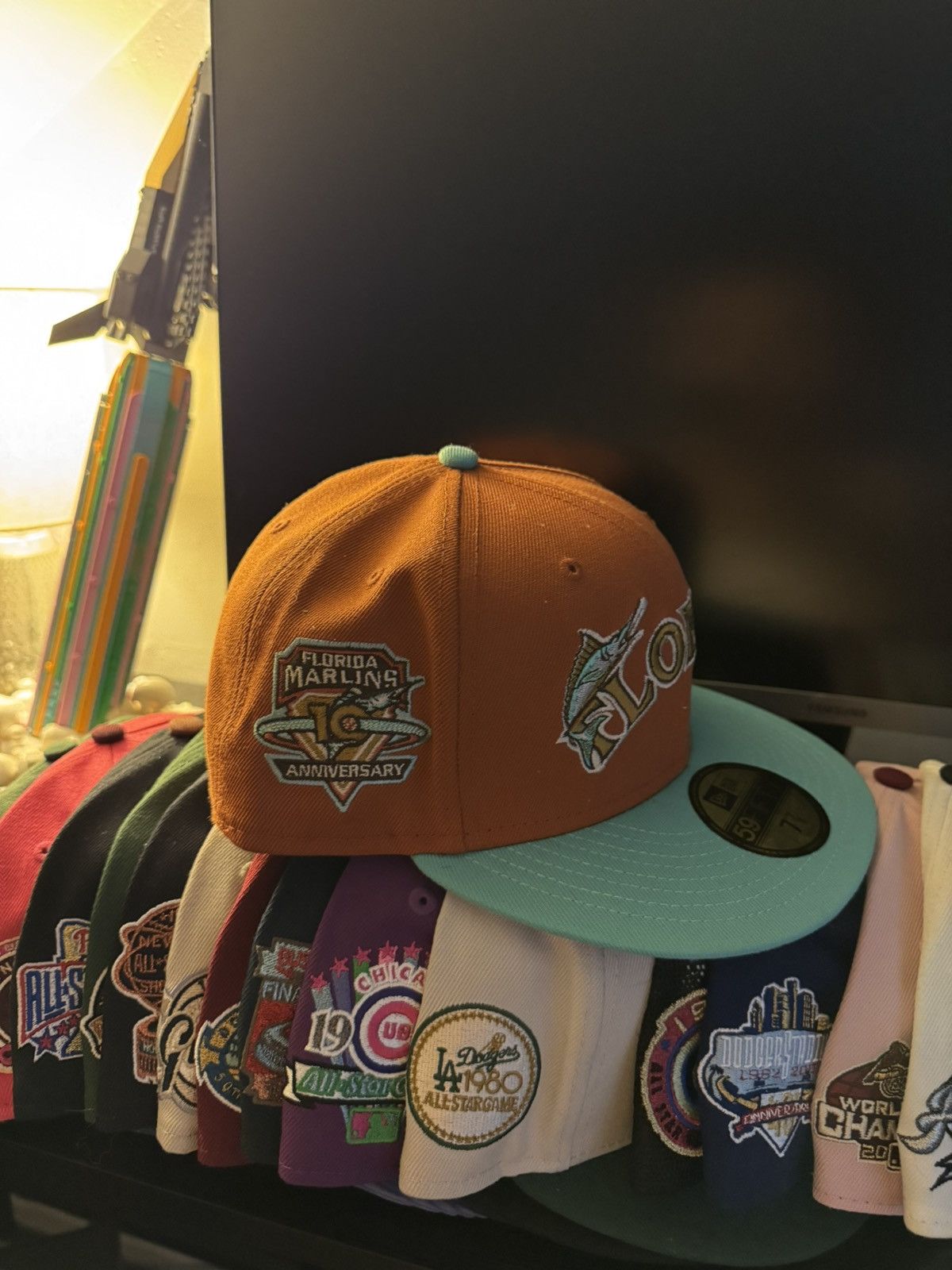 Hat Club Hat Club / Orange Florida Marlins Fitted Size ONE SIZE - 2 Thumbnail