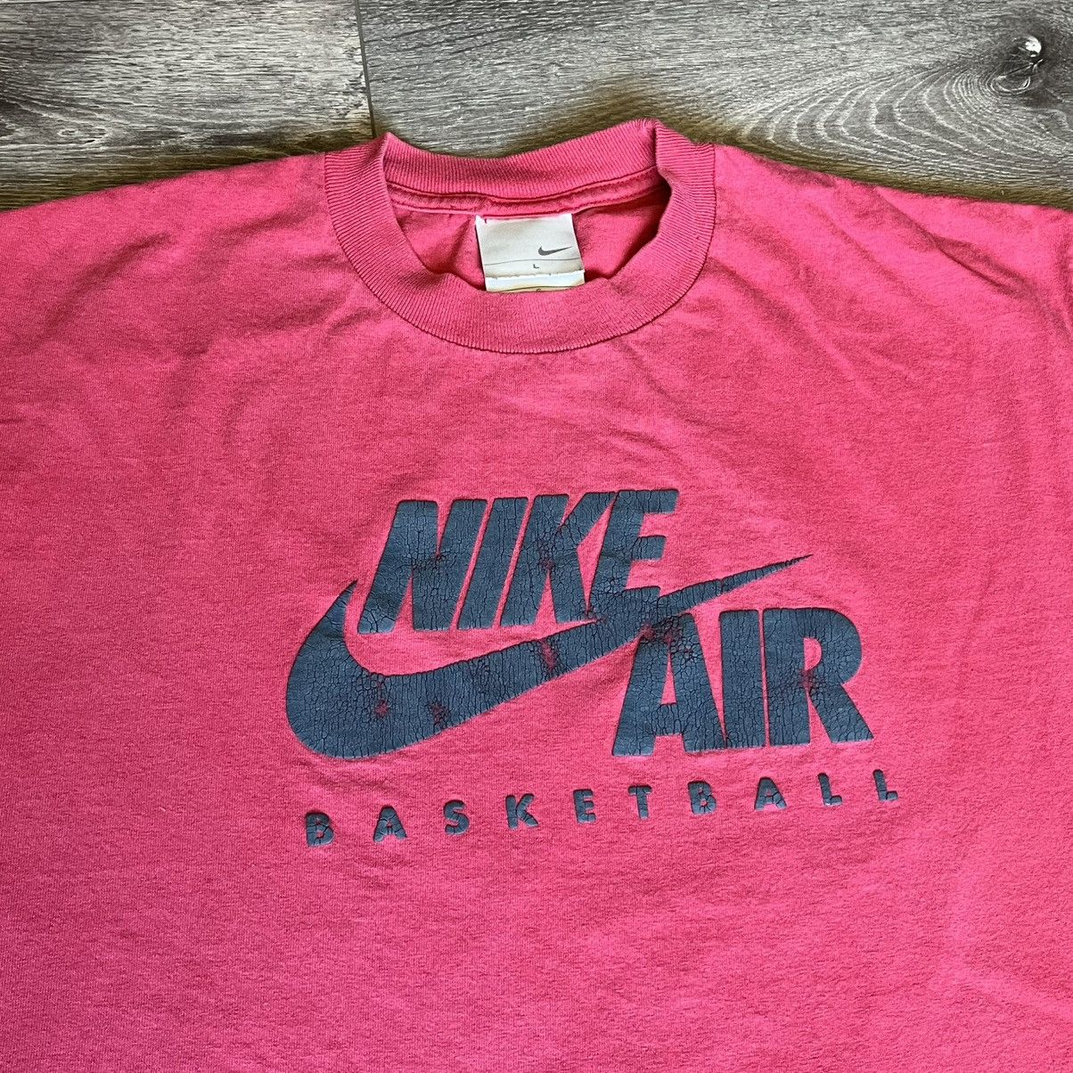 Nike Vintage 2000s Nike Air Basketball Swoosh Heather Red T Shirt Size US L / EU 52-54 / 3 - 3 Thumbnail