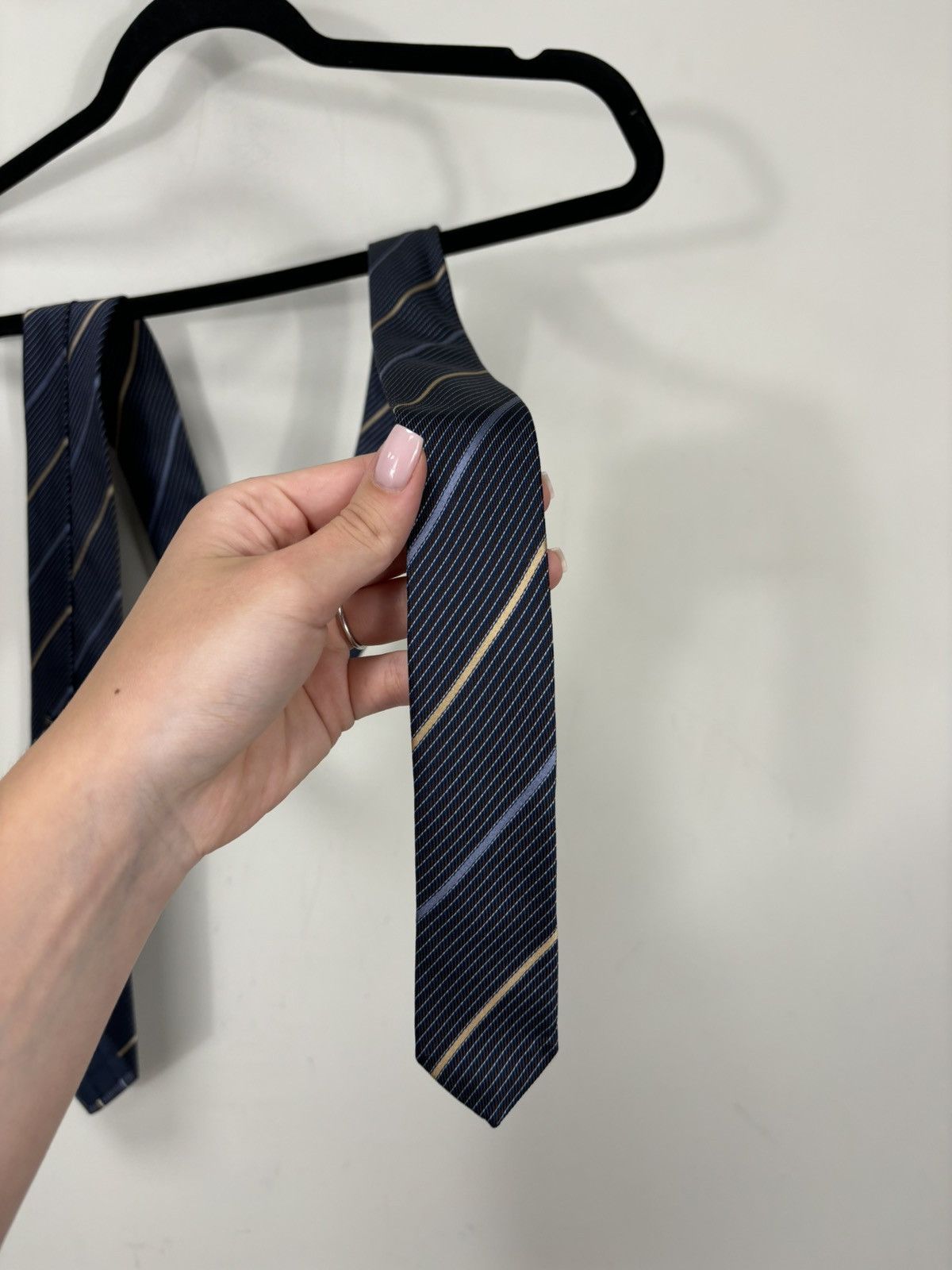 Ermenegildo Zegna Ermenegildo Zegna Men’s Navy Blue Striped Luxury Silk Tie Size ONE SIZE - 5 Thumbnail