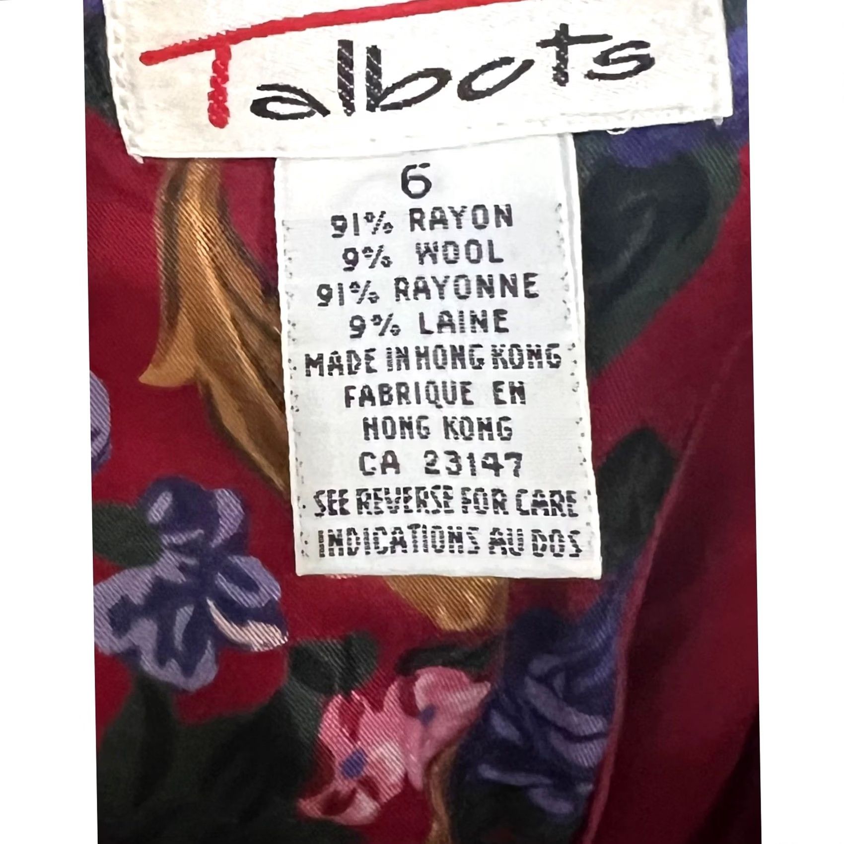 Talbots VINTAGE Talbots Floral Dress Midi Pink Purple Long Sleeve Pleats Womens 6 Floral 80s 90s Romantic Party Cocktail Dress Women Size M / US 6-8 / IT 42-44 - 8 Thumbnail