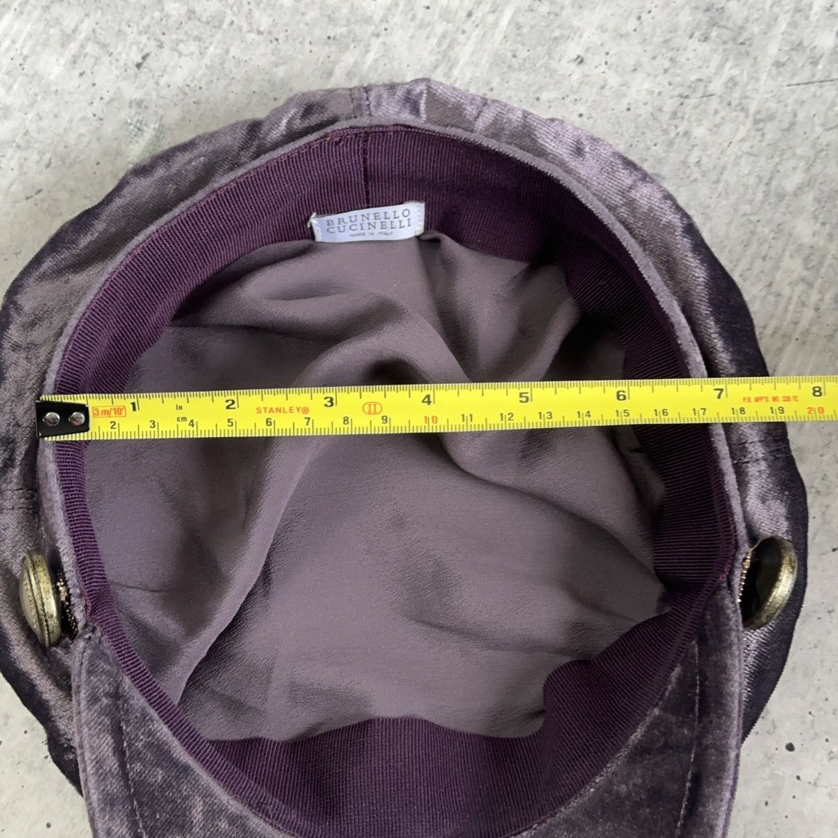 Brunello Cucinelli Brunello Cucinelli Velvet Shimmer Newsboy Hat Purple Women’s Size ONE SIZE - 14 Thumbnail