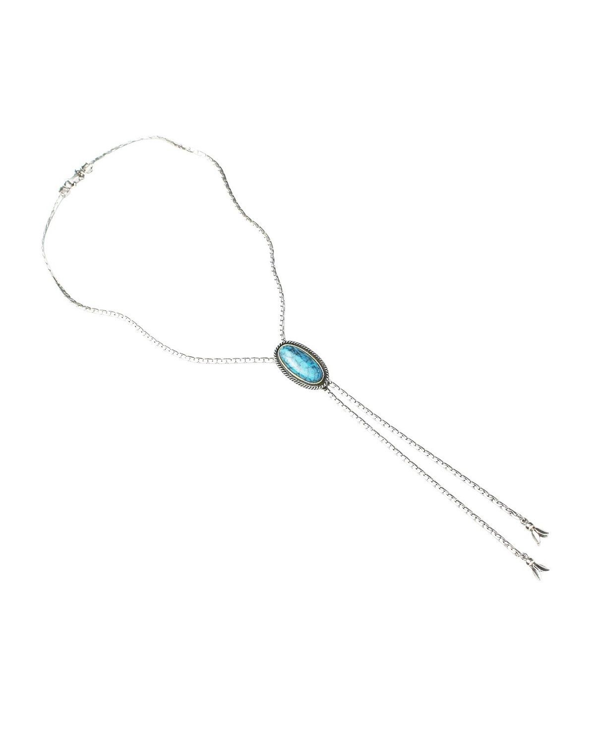 Vintage 1980S GOLDETTE TURQUOISE STAINLESS STEEL BOLO TIE/NECKLACE Size ONE SIZE - 4 Thumbnail