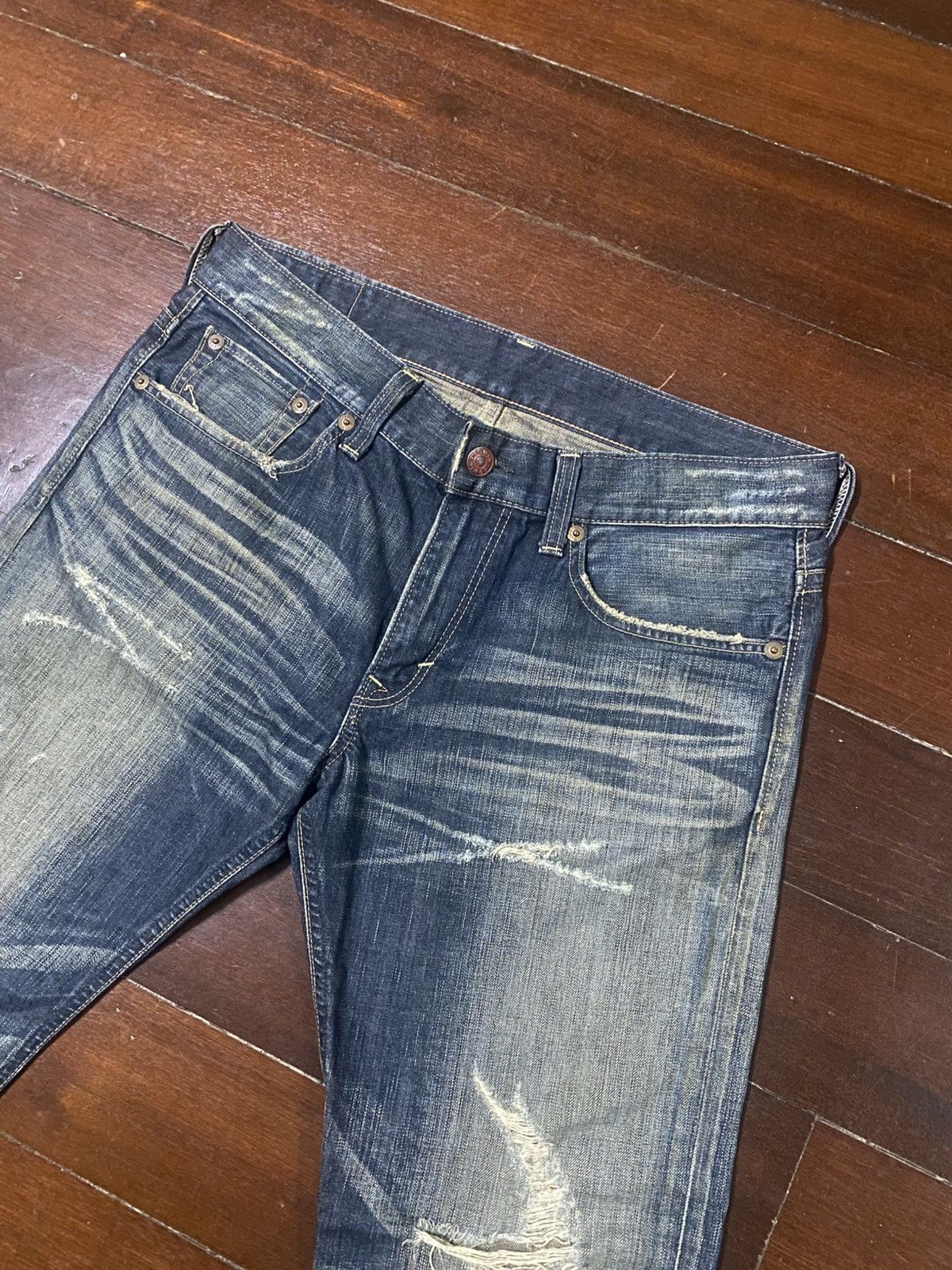 If Six Was Nine Japanese Edwin 503 Flared Jeans Distressed Jeans mud wash Size US 37 - 6 Thumbnail