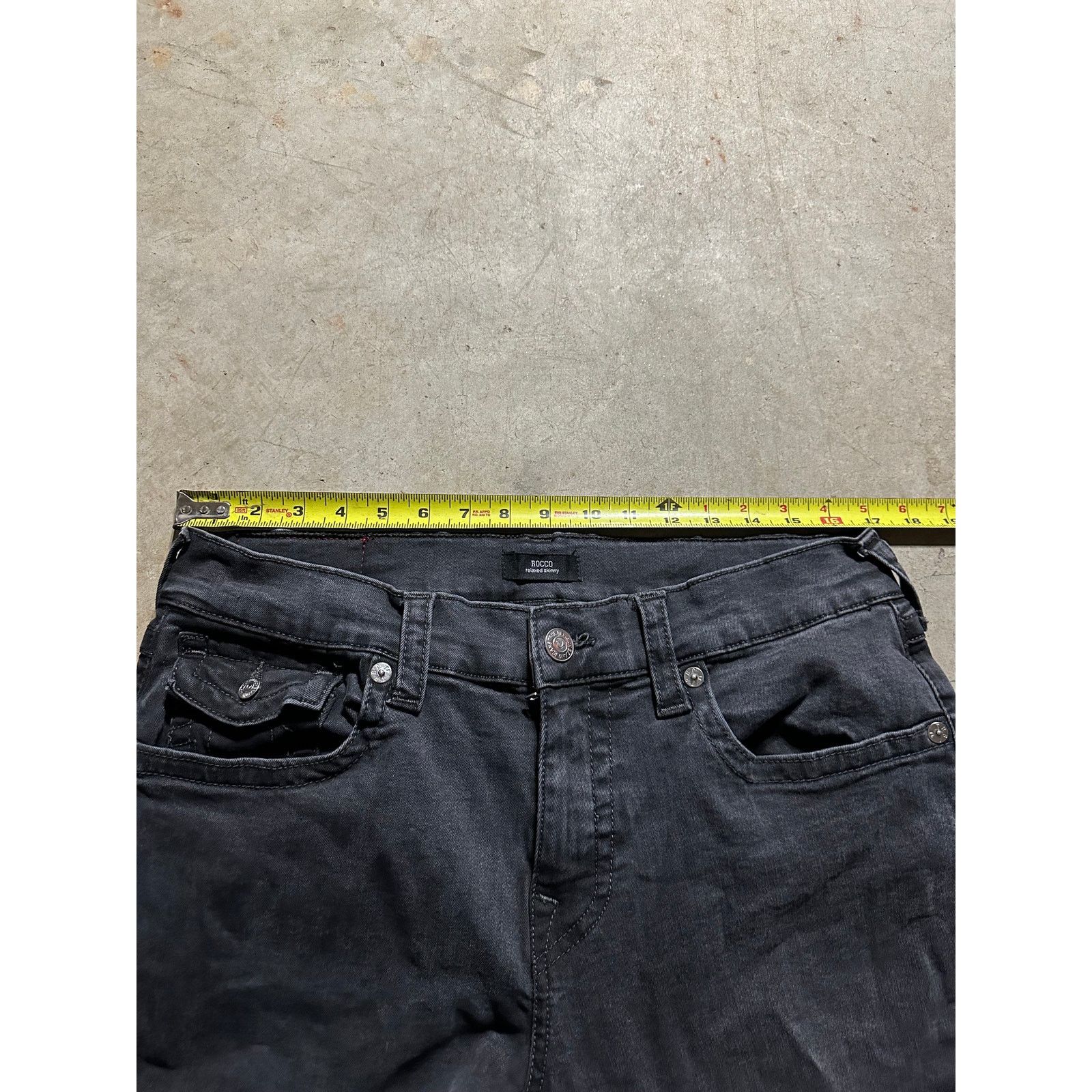 True Religion True Religion Rocco Relaxed Skinny Black Denim Jeans 34x32 Size US 34 / EU 50 - 11 Thumbnail