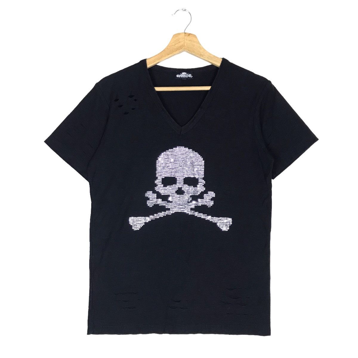 Japanese Brand Japanese Clothing Gothic Punk Skull Vneck Shirt Size US M / EU 48-50 / 2 - 1 Thumbnail