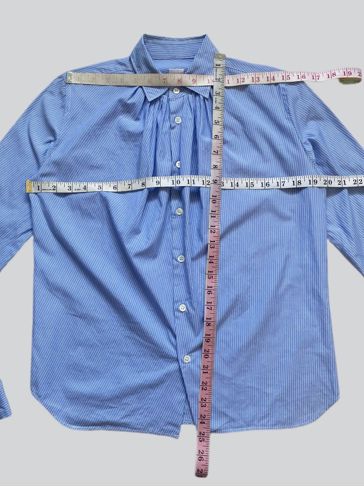 Sunao Kuwahara Vintage I.S Sunaokuwahara Pinstripe Pleated Detail Shirt Size M / US 6-8 / IT 42-44 - 6 Thumbnail