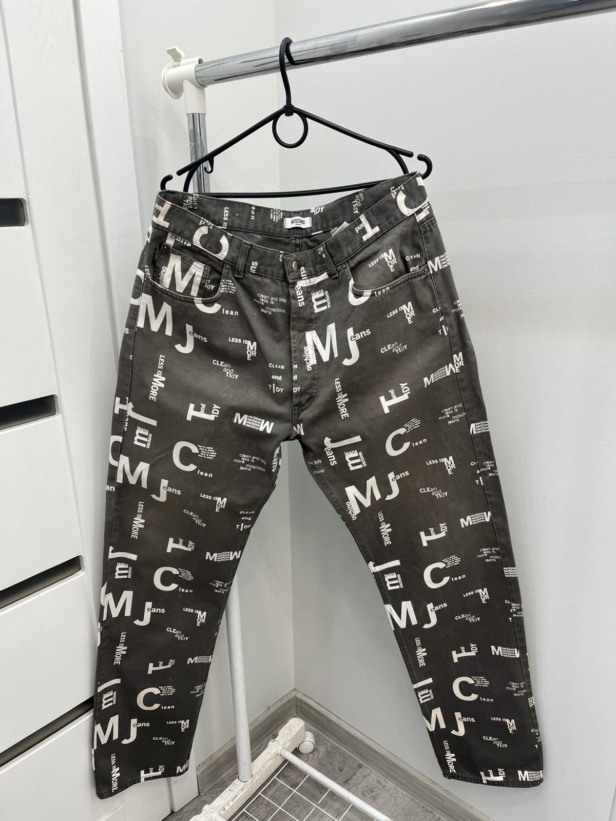 Moschino Vintage Moschino Multilogo Denim Pants Size US 36 / EU 52 - 1 Thumbnail