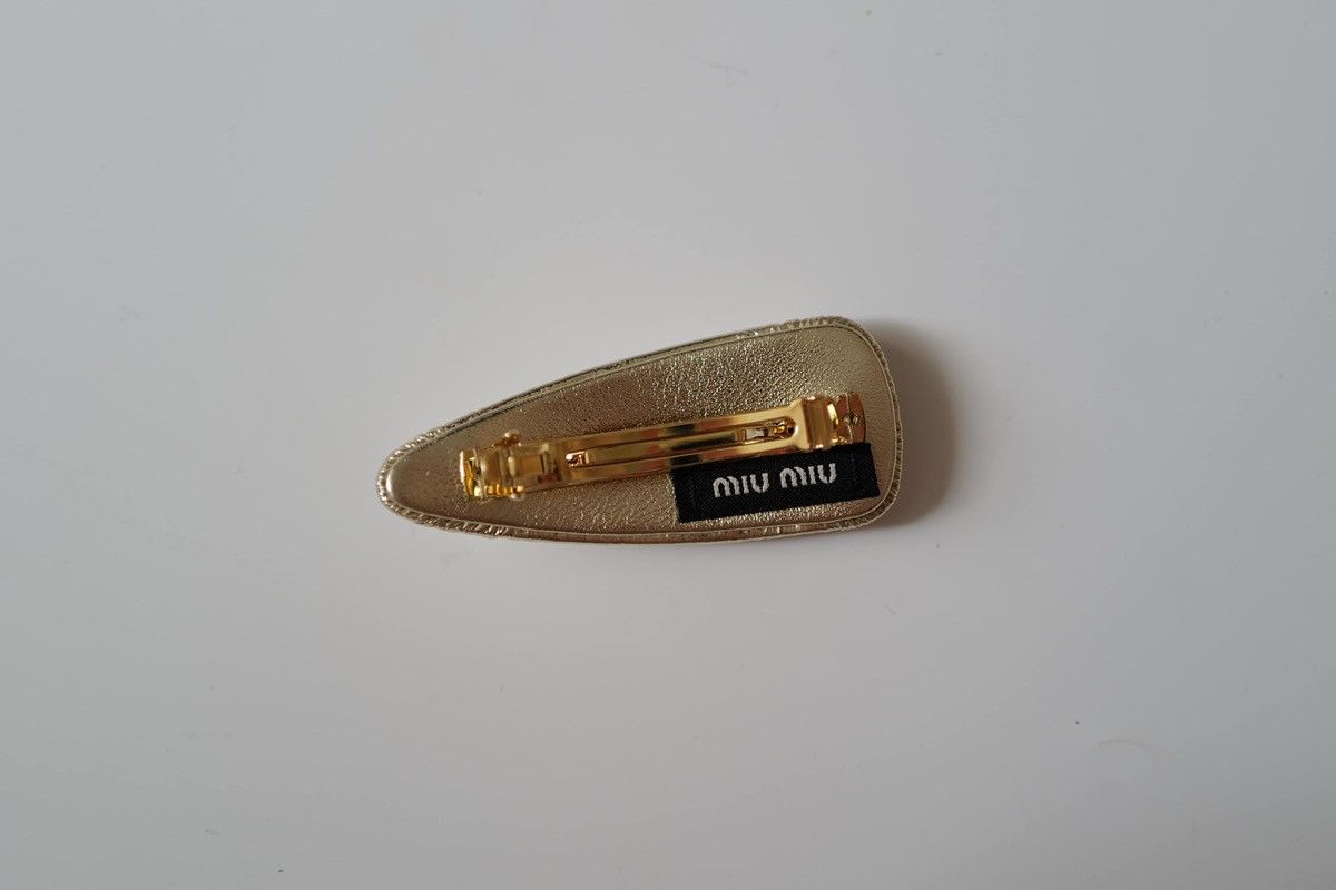 Miu Miu MIU MIU Nappa Leather Hair Clip PYRITE Size ONE SIZE - 3 Thumbnail