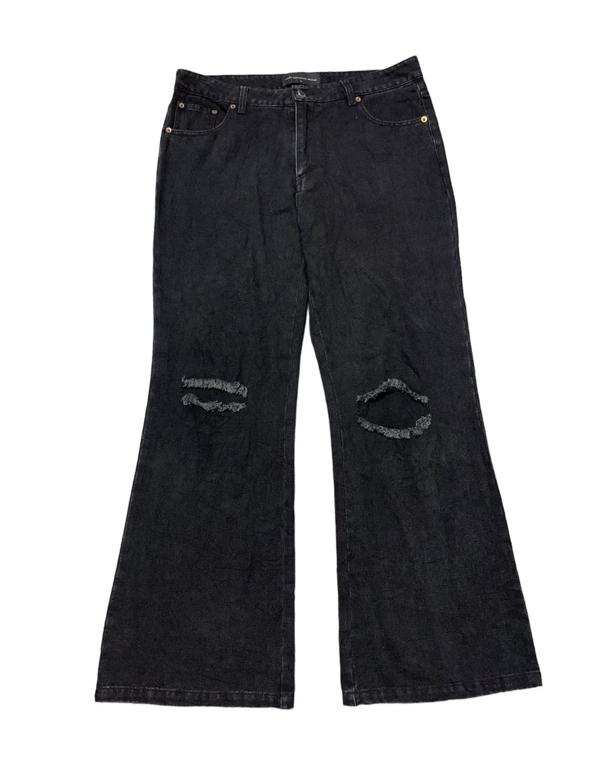 image of Hysteric Glamour x Tornado Mart Flare Unknown Washed Distressed in Black (Size 34)