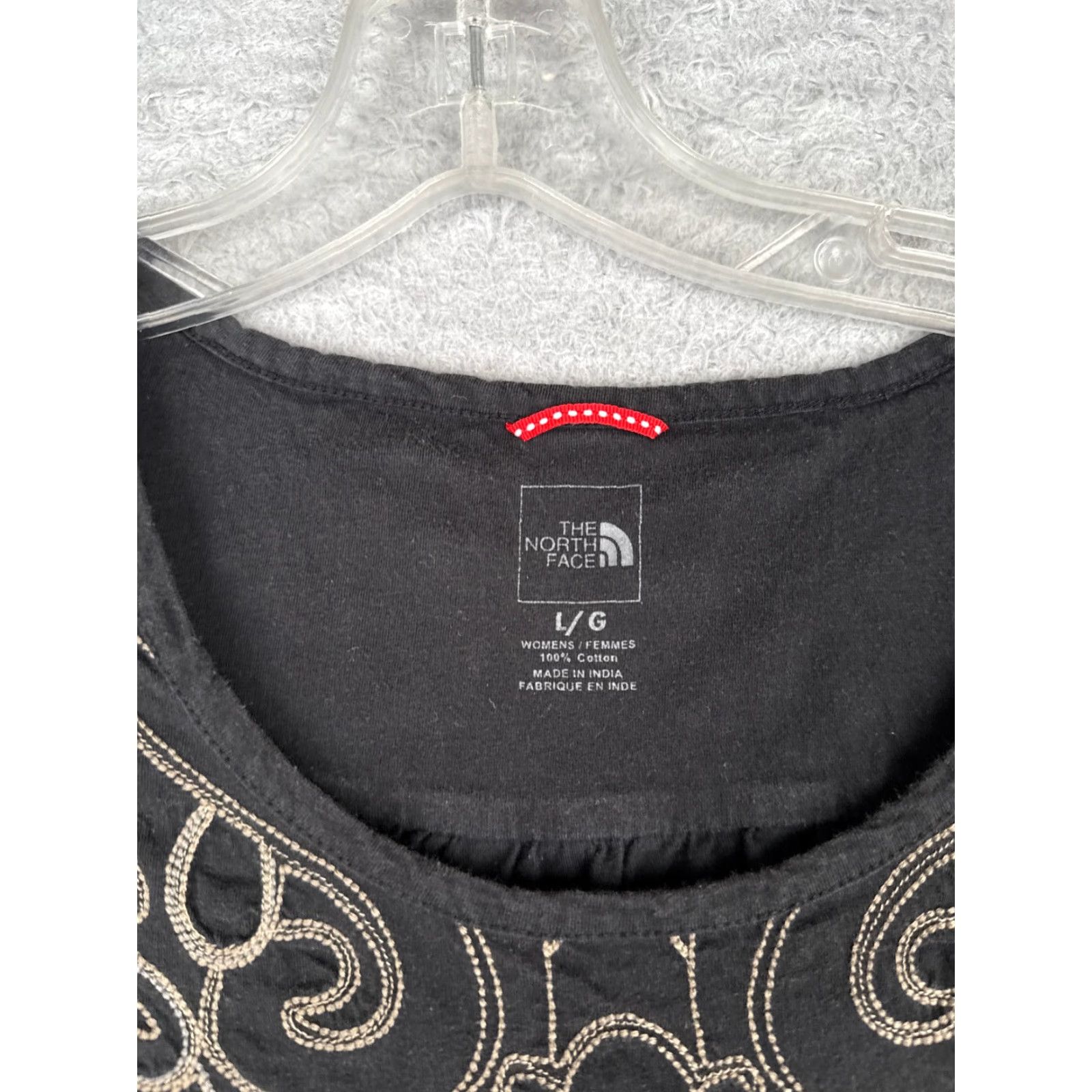 The North Face The North Face Shirt Women L Black Embroidered Crew Neck 100% Cotton Womens Size L / US 10 / IT 46 - 6 Thumbnail