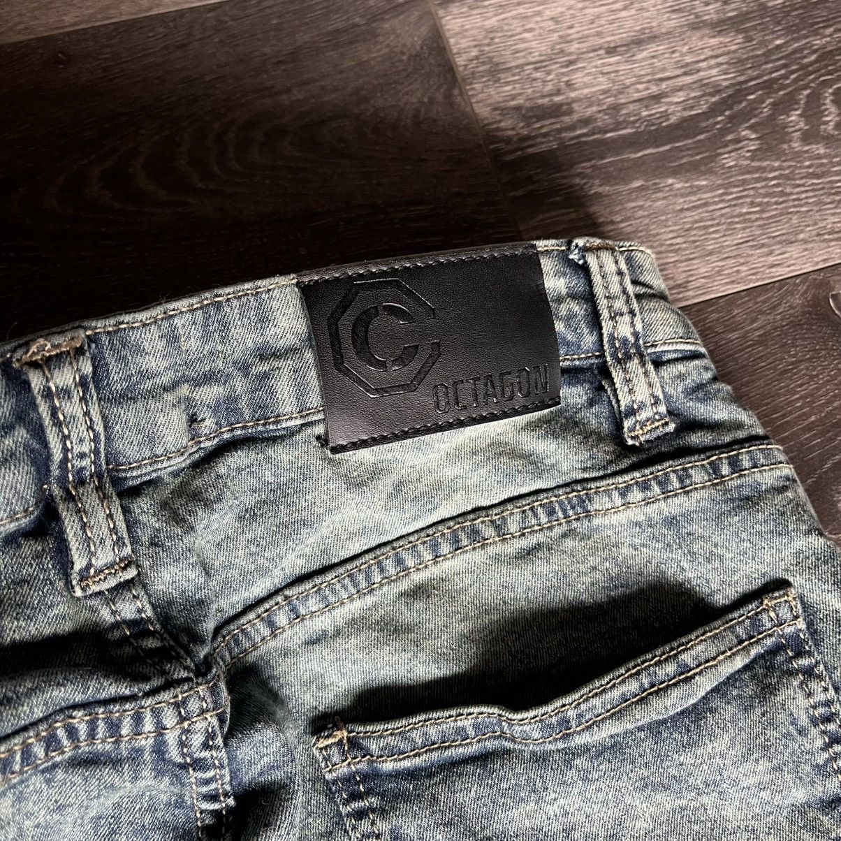 Vintage Vintage Style Octagon Distressed Stack Denim Jeans 30x36 Size US 30 / EU 46 - 4 Thumbnail