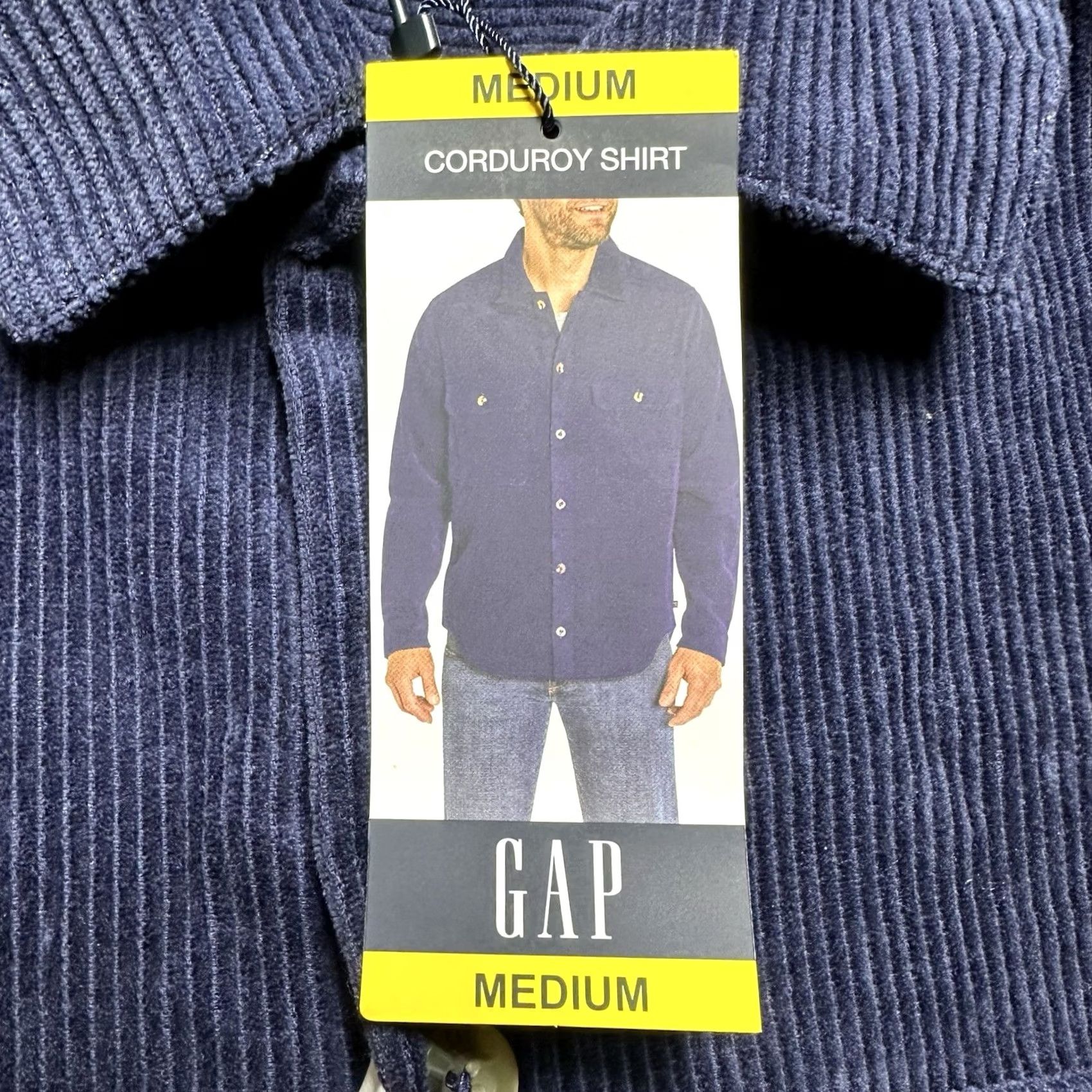 Gap GAP Shirt Mens Medium Navy Blue Corduroy Button Up Long Sleeve NWT Size US M / EU 48-50 / 2 - 4 Thumbnail