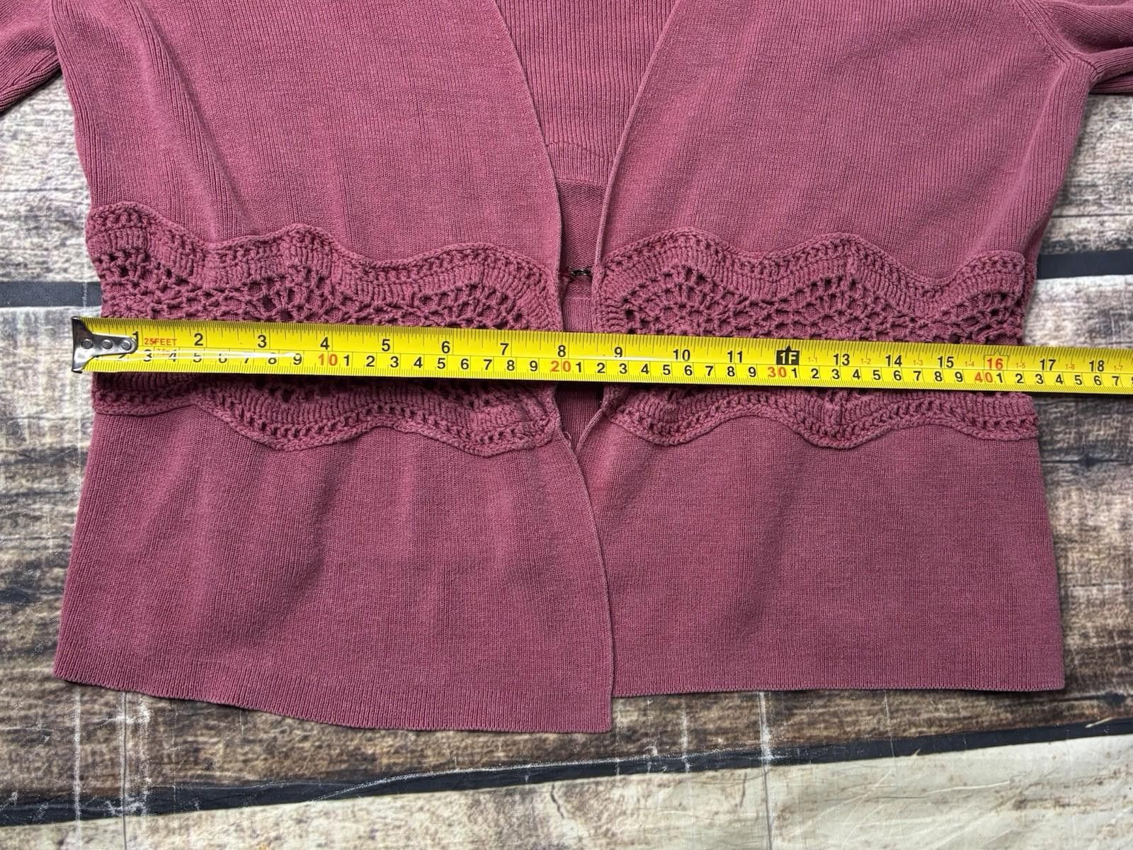 Alfani VTG Alfani Cardigan Sweater Womens MP Silk Open Knit Clasp Size M / US 6-8 / IT 42-44 - 12 Thumbnail