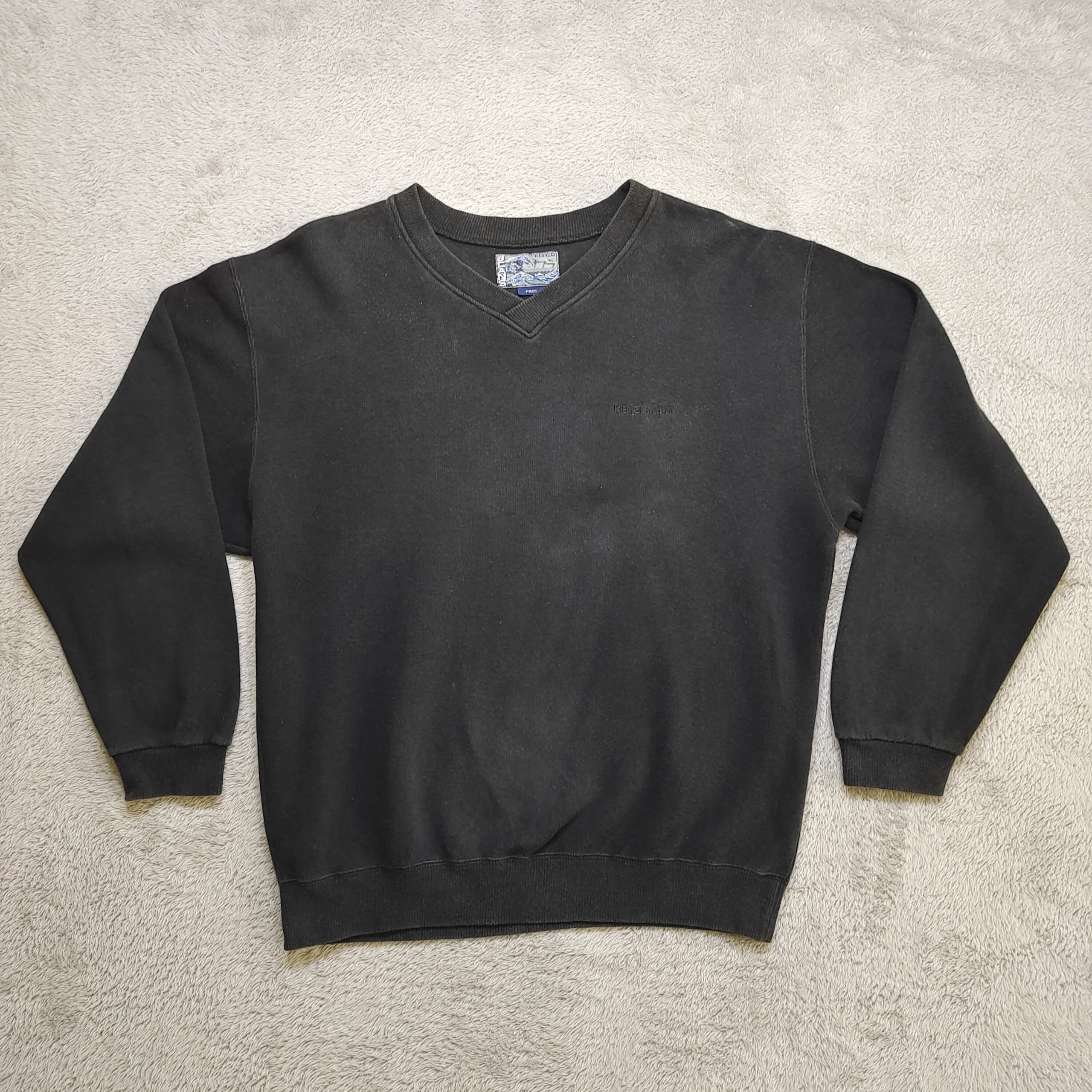 Kenzo Vintage Kenzo Sweatshirt, Kanagawa Wave Print Pullover Size US M / EU 48-50 / 2 - 2 Thumbnail