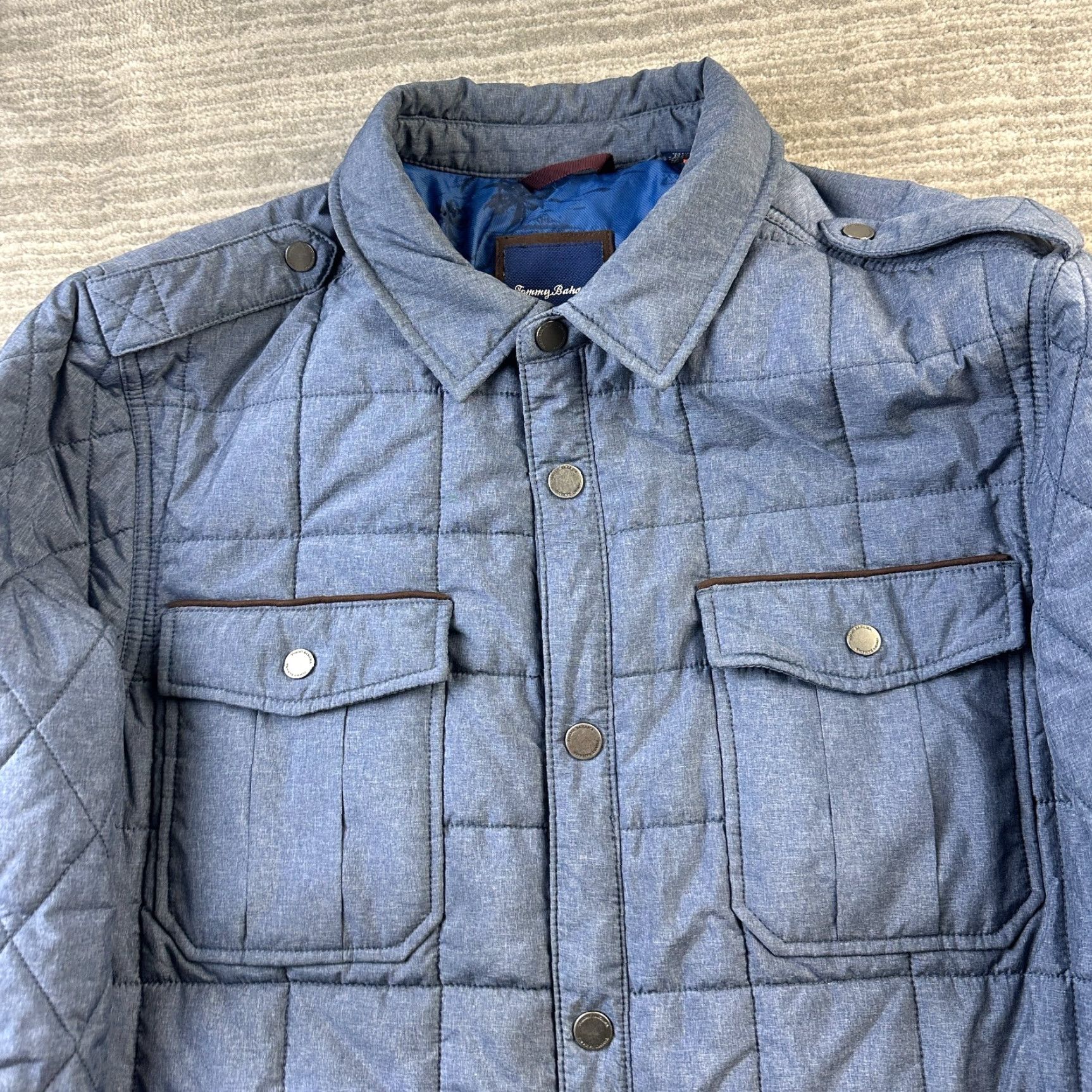 Tommy Bahama Tommy Bahama Jacket Mens 2XL Blue Puffer Snap Synthetic Fill Size US XXL / EU 58 / 5 - 3 Thumbnail