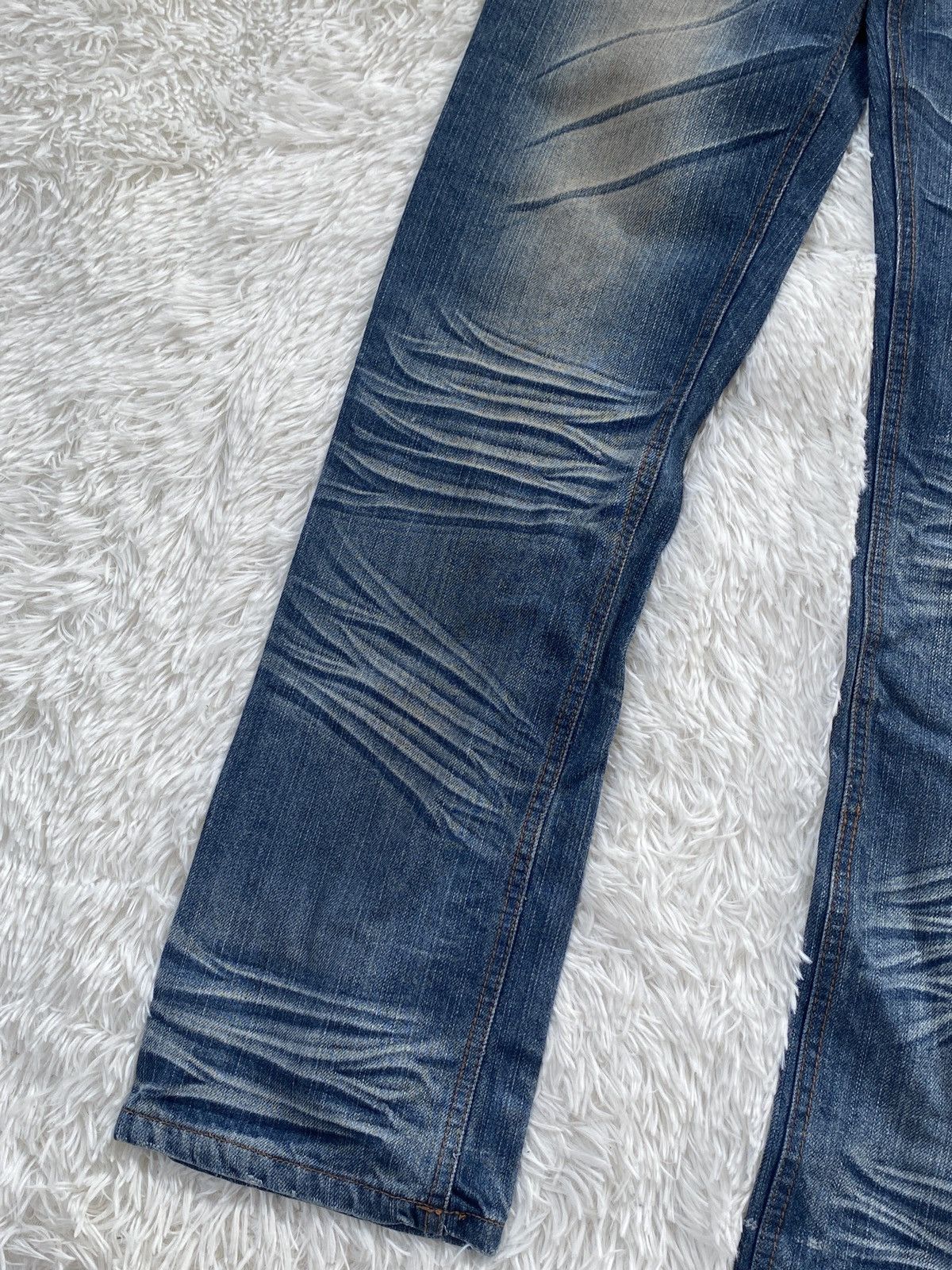 Japanese Brand 🔥BINDING NOW❗️Rhyme Jeans Whiskered Denim Size US 30 / EU 46 - 5 Thumbnail