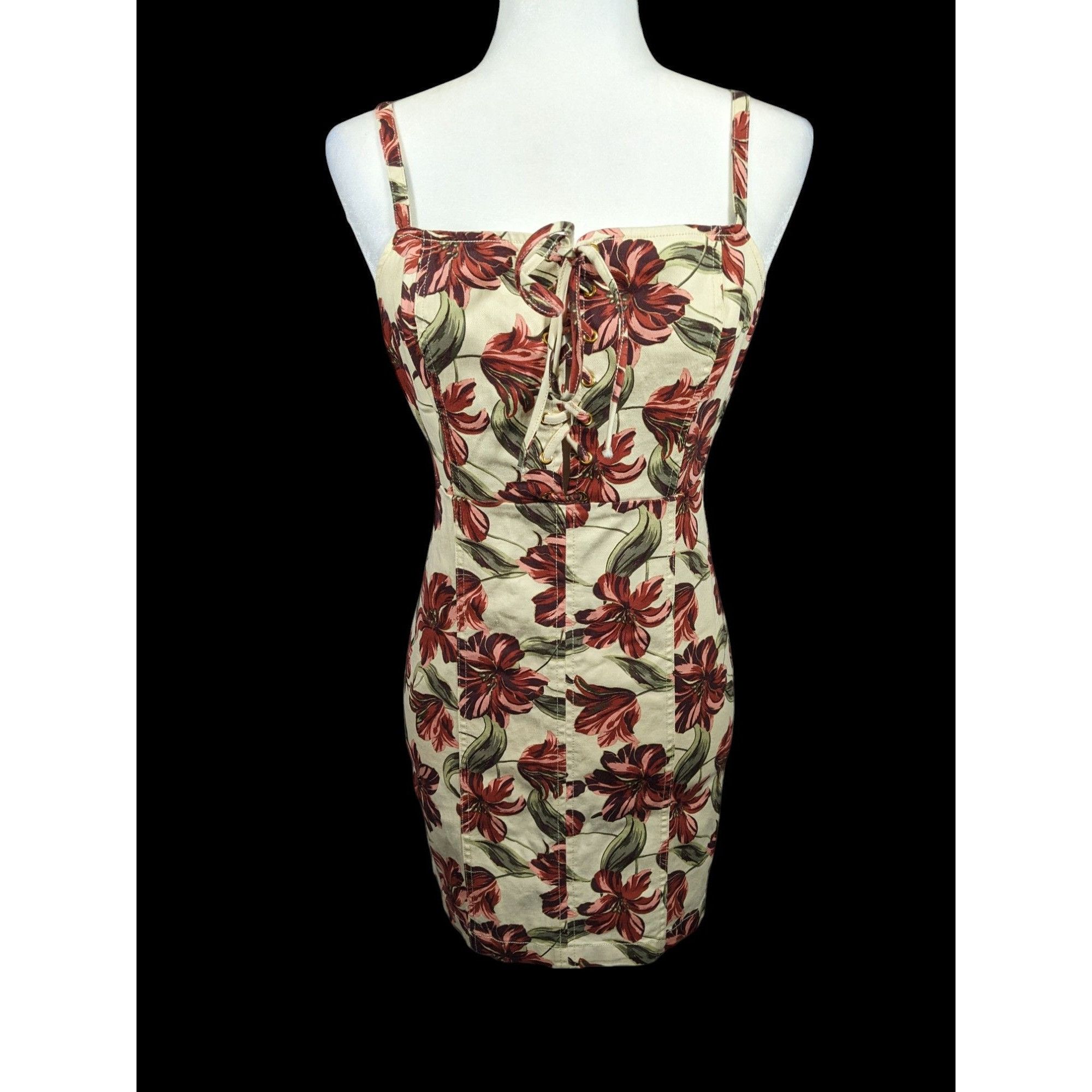 Other GBE Los Angeles 90s Style Cream And Pink Floral Dress Size M Size M / US 6-8 / IT 42-44 - 1 Thumbnail