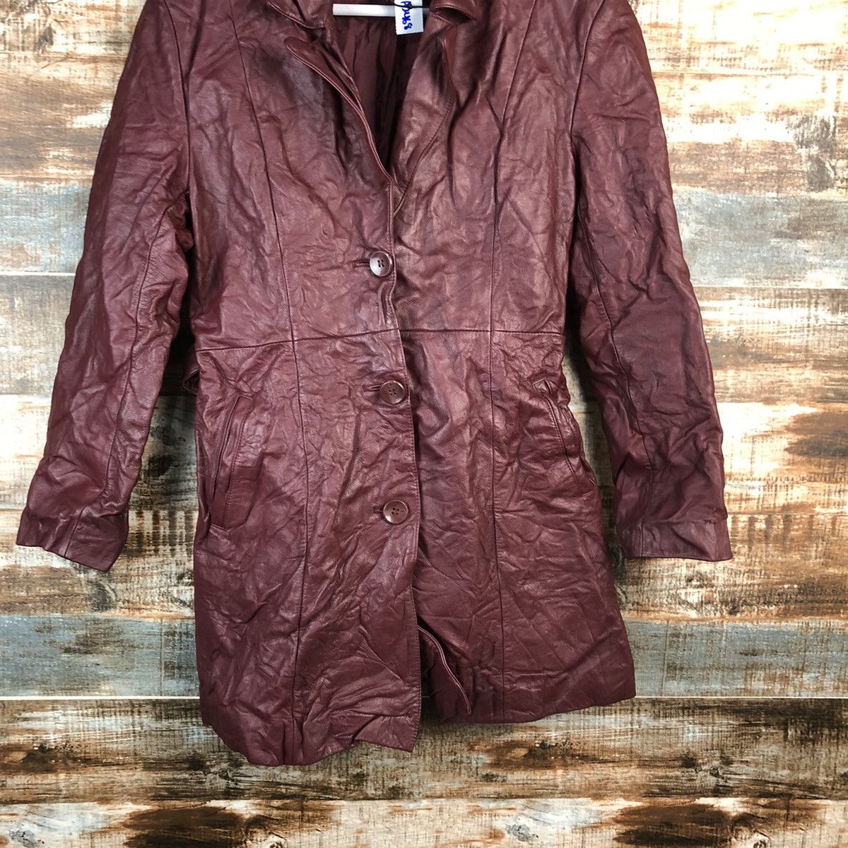 Vintage Alfredo Versace Maroon Leather Jacket #A2468 Size S / US 4 / IT 40 - 3 Thumbnail