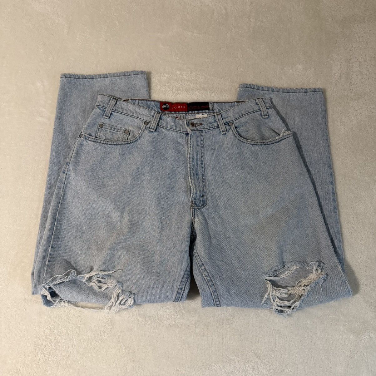 Levi's Vintage Levi’s Silver Tab Loose Distressed Jeans Blue Size US 36 / EU 52 - 2 Thumbnail