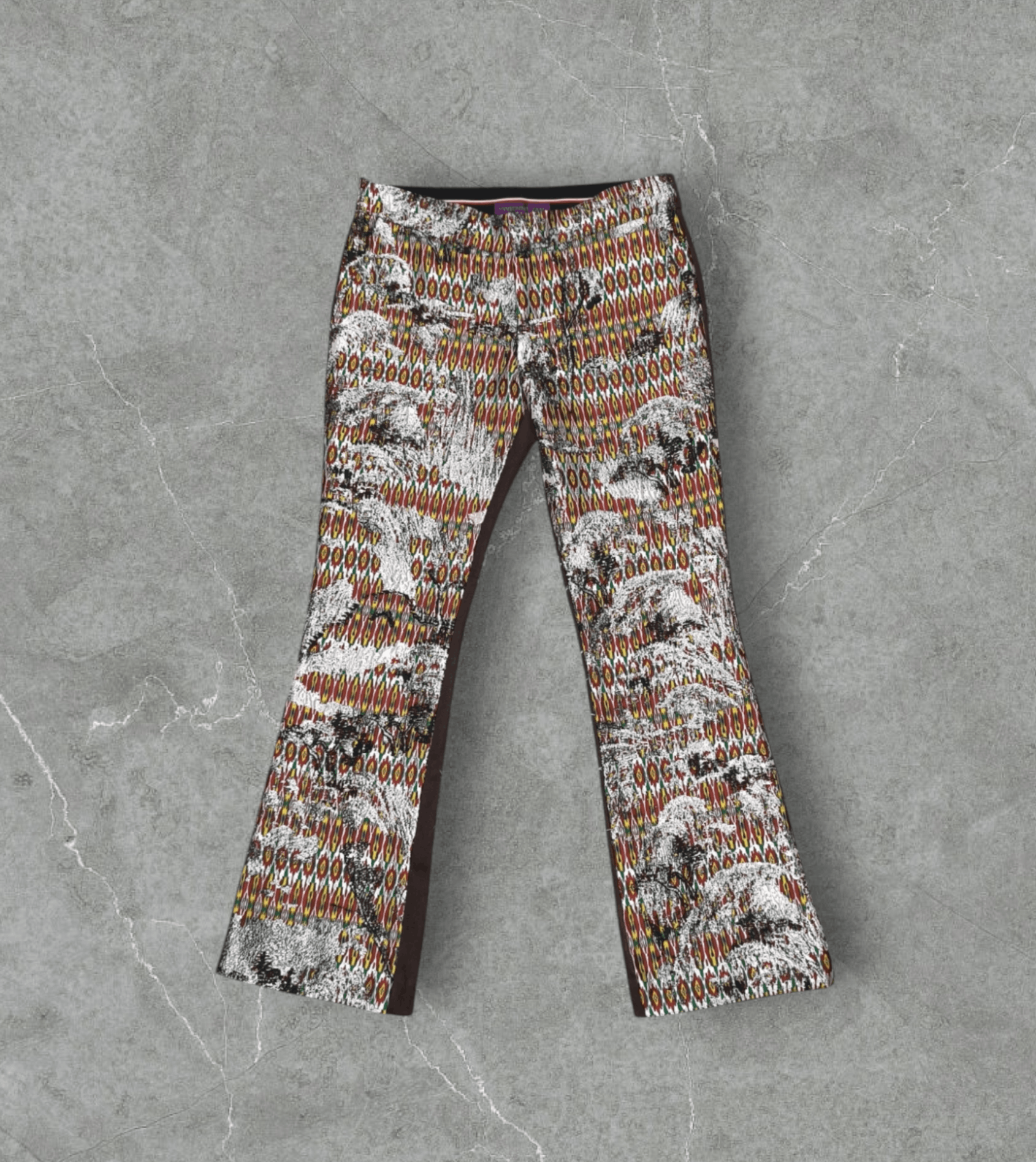 Vivienne Tam Embroidered Weave Pattern Boot cut Trouser Size 26" / US 2 / IT 38 - 1 Thumbnail