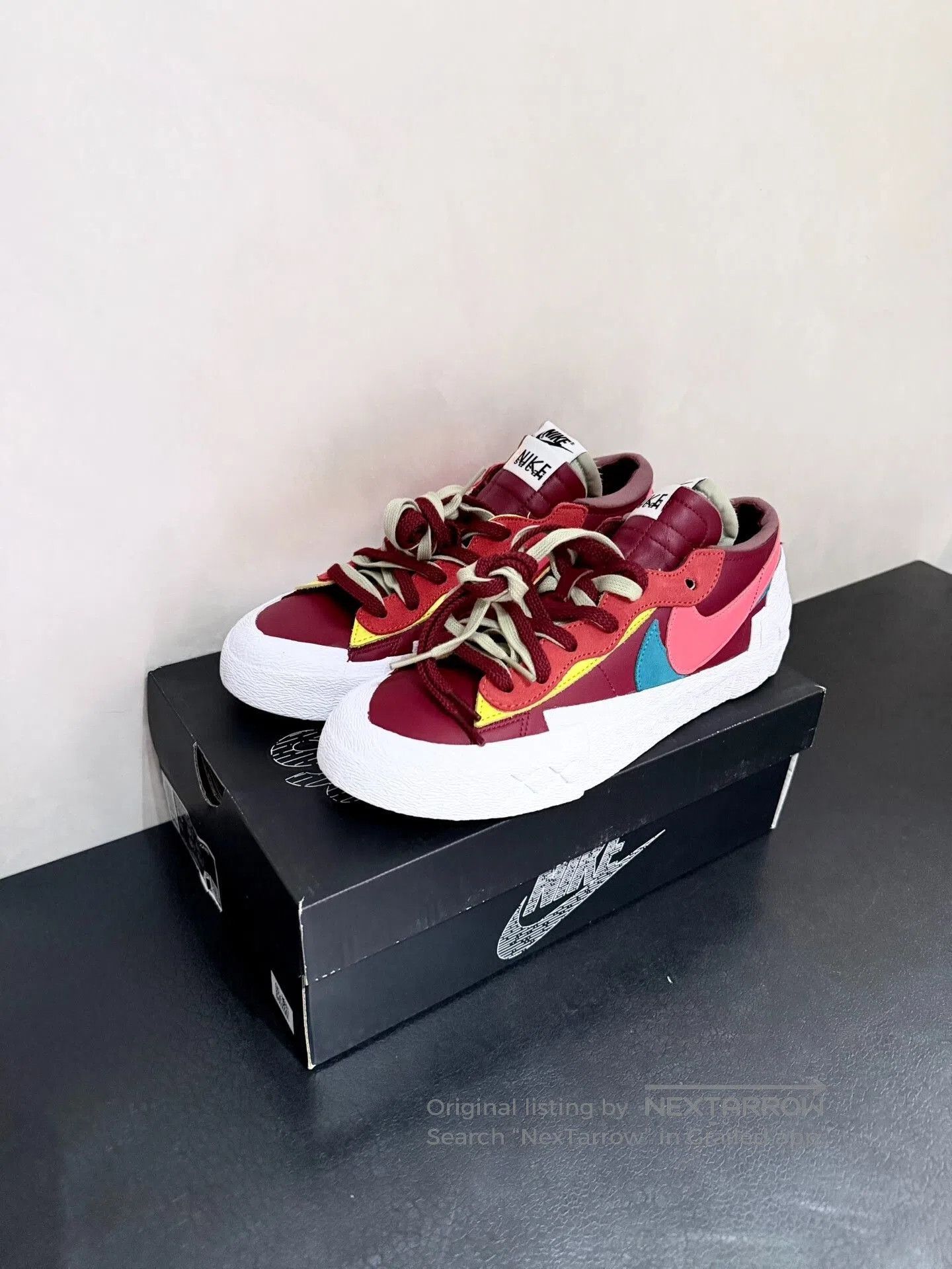 Kaws Kaws x Nike Blazer Red Deconstructed Low Sneakers. Size US 10 / EU 43 - 1 Thumbnail
