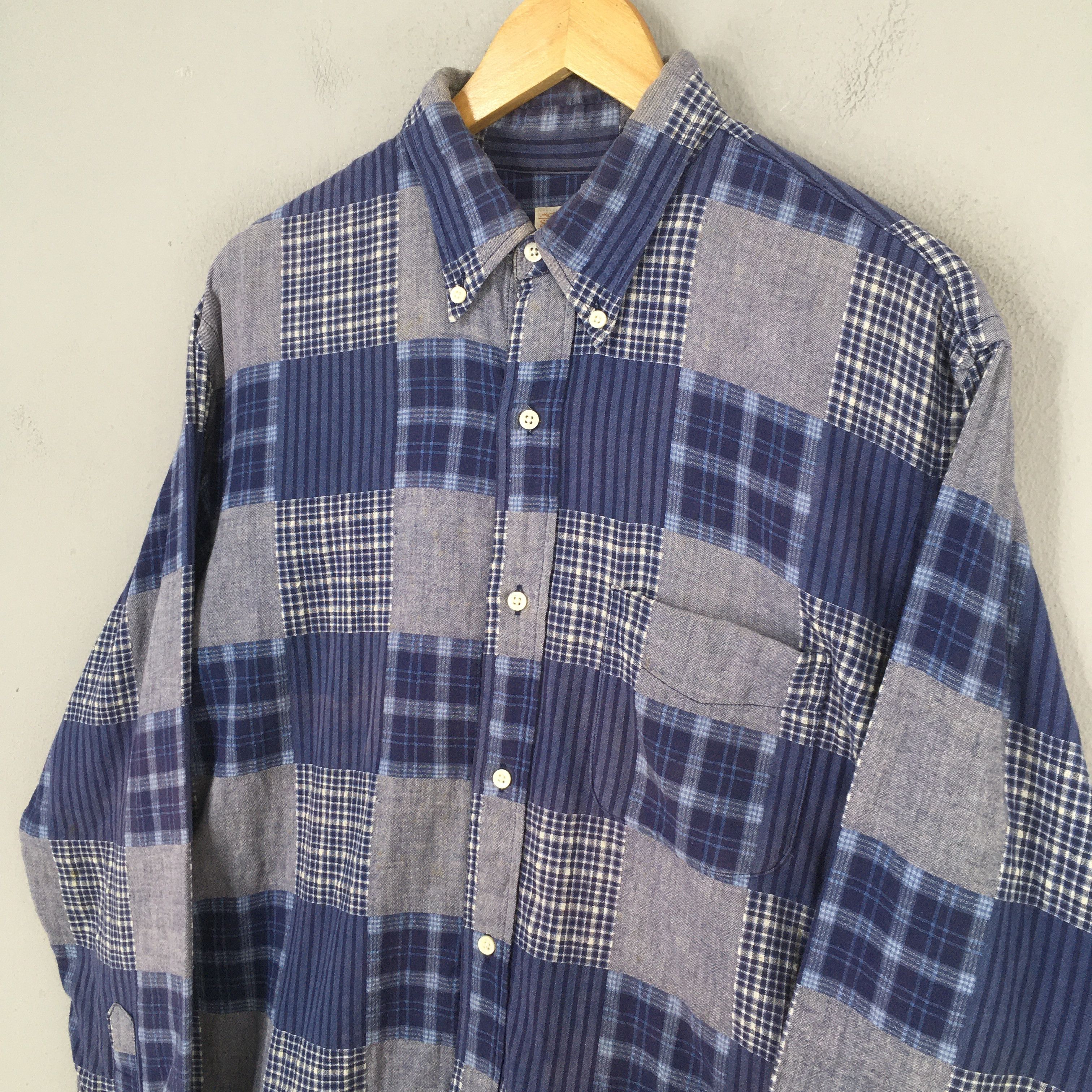 Sugar Cane Vintage Sugar Cane Japan Patchwork Checkered Flannel Size US L / EU 52-54 / 3 - 3 Thumbnail