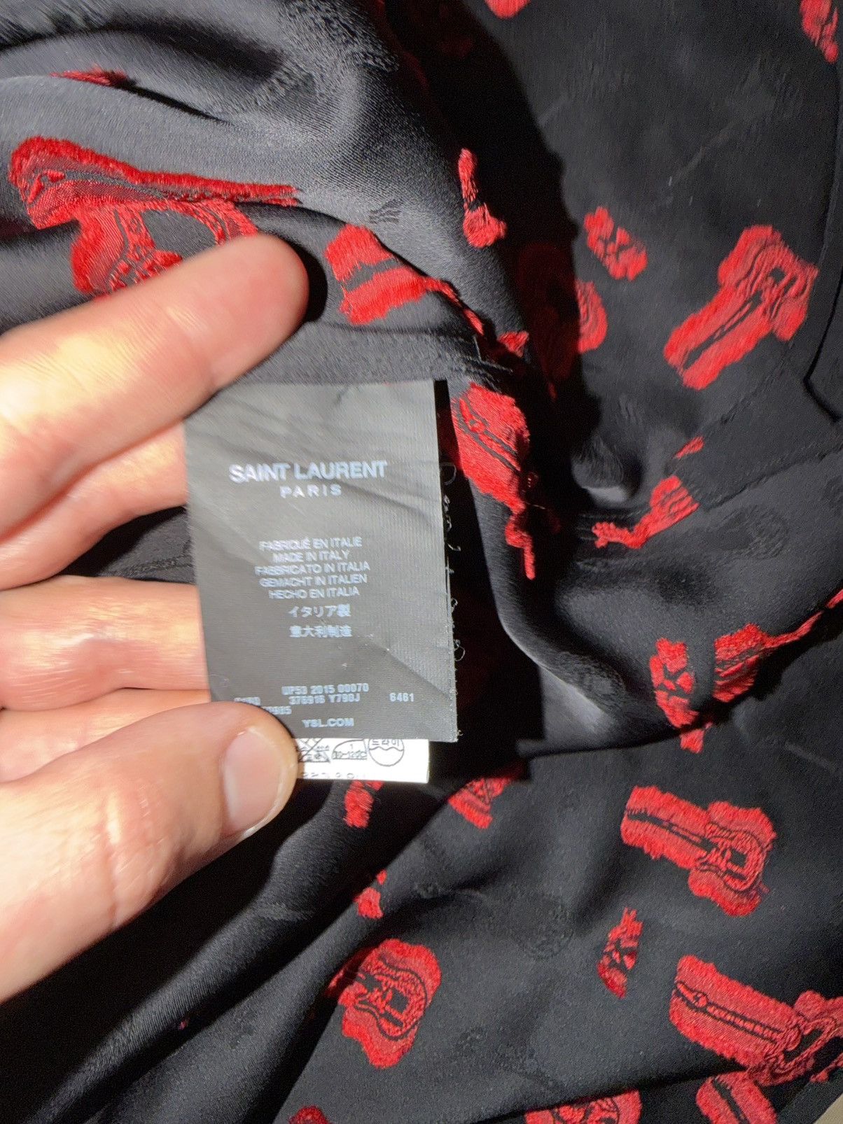 Saint Laurent Paris Saint Laurent guitar embroidered woven shirt size 15 3/4(40) Size US M / EU 48-50 / 2 - 5 Thumbnail