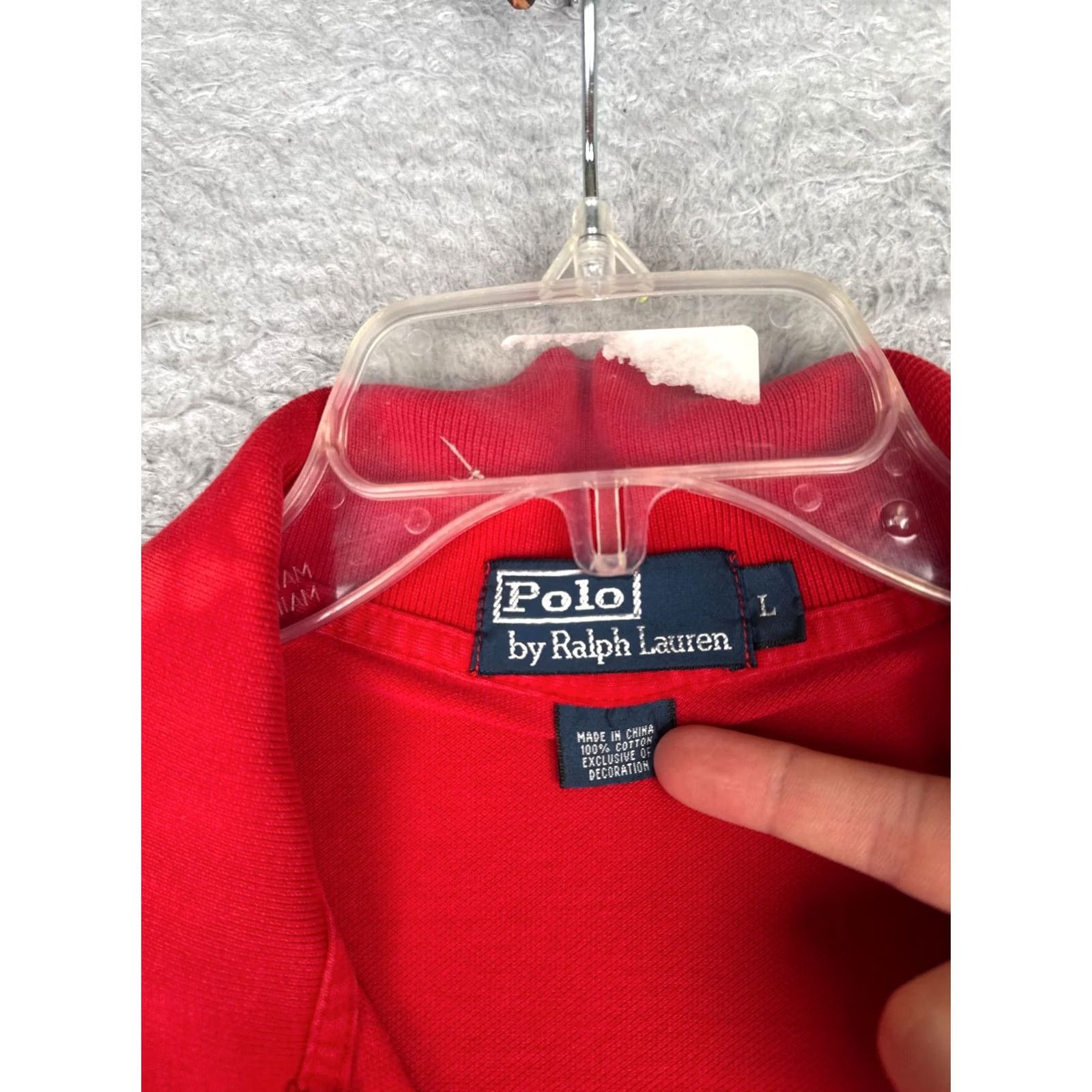 Polo Ralph Lauren VINTAGE Polo Ralph Lauren Shirt Men Large Red 100% Cotton Short Sleeve Size US L / EU 52-54 / 3 - 7 Thumbnail