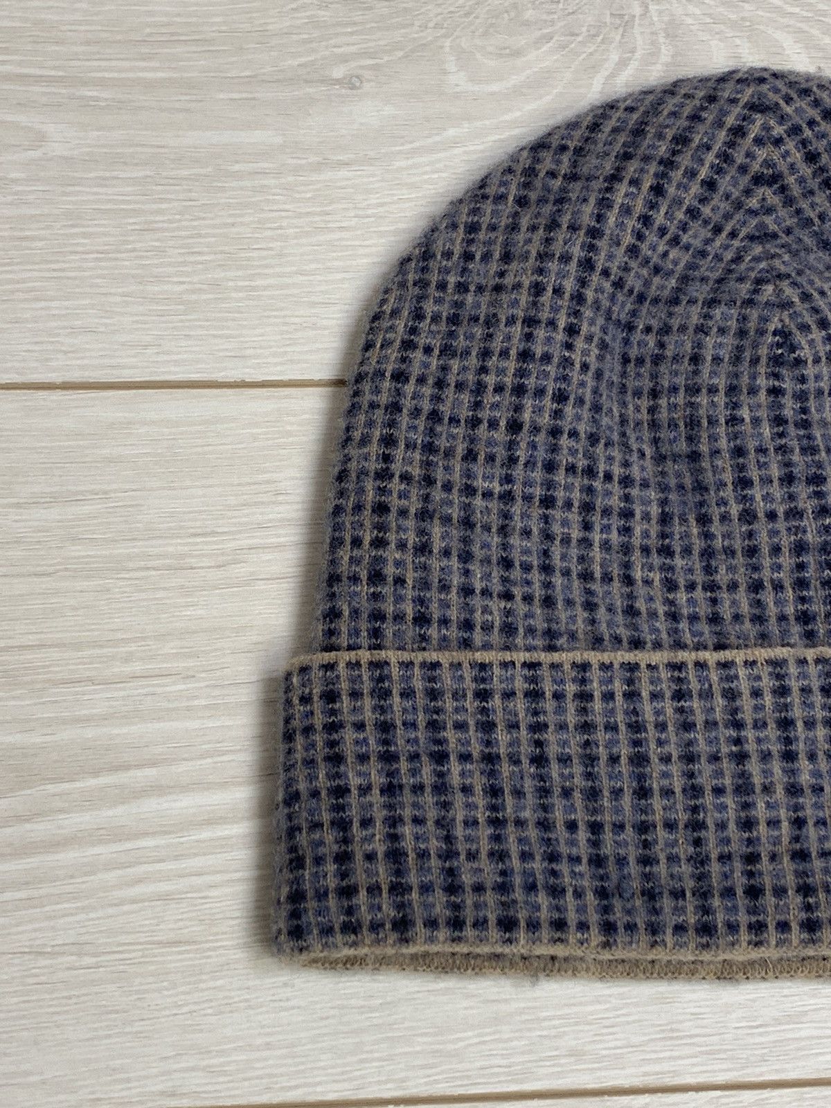 Gucci Gucci Checkered Jacquard Logo Beanie Blue / Grey Size L Size ONE SIZE - 5 Thumbnail