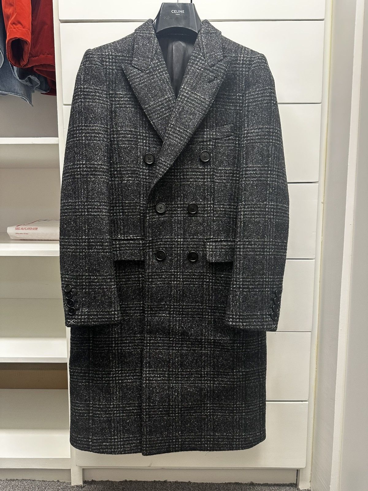 Celine 19AW Prince of Wales Double Breasted Wool Coat Size US S / EU 44-46 / 1 - 2 Thumbnail